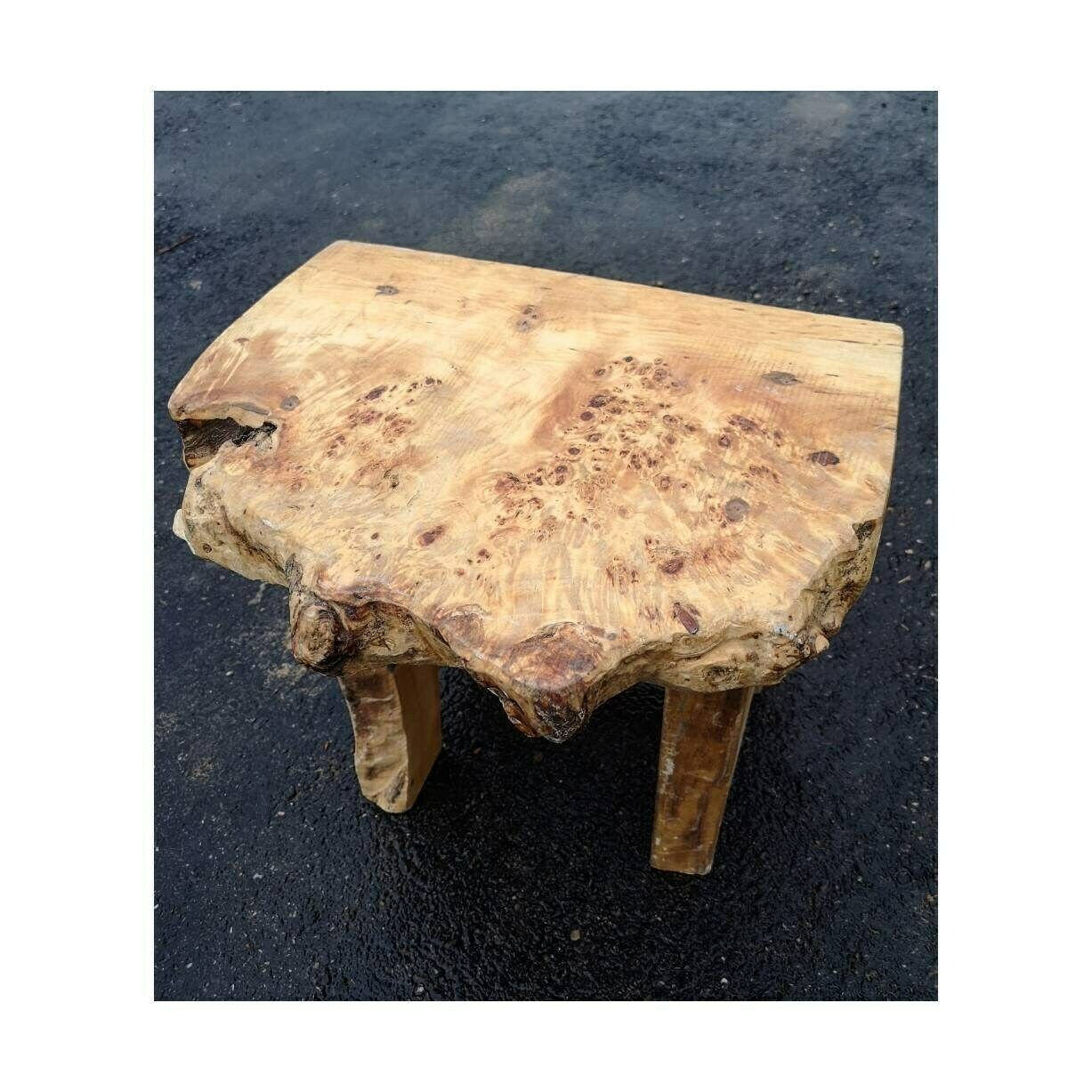Pair Of Garden Stools In Burlwood // Barn Stools Made Of Solid Wood // Organic Stool // Raw Design Stool // Patio Stool // Raw Look Stool photo buy