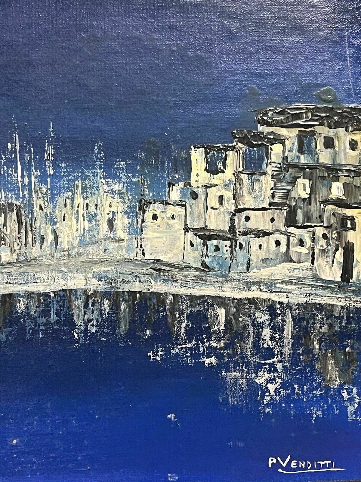 photo furniture Italian Abstract Impressionist Architectural Night Lit View By P Venditti
