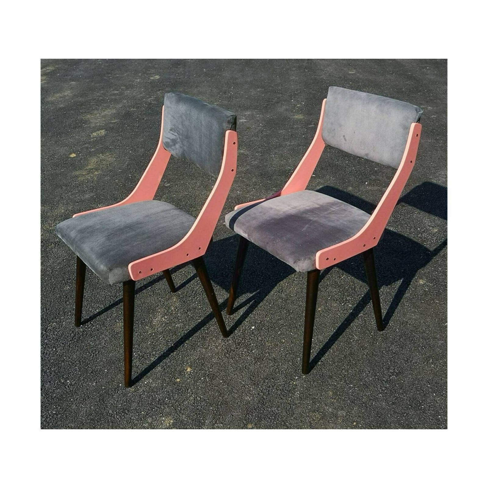 1of4 Redesigned Pair Of Vintage Chairs // Mid Century Modern Chairs // Leather Chairs // Made In Yugoslavia In 1960s photo vinterior