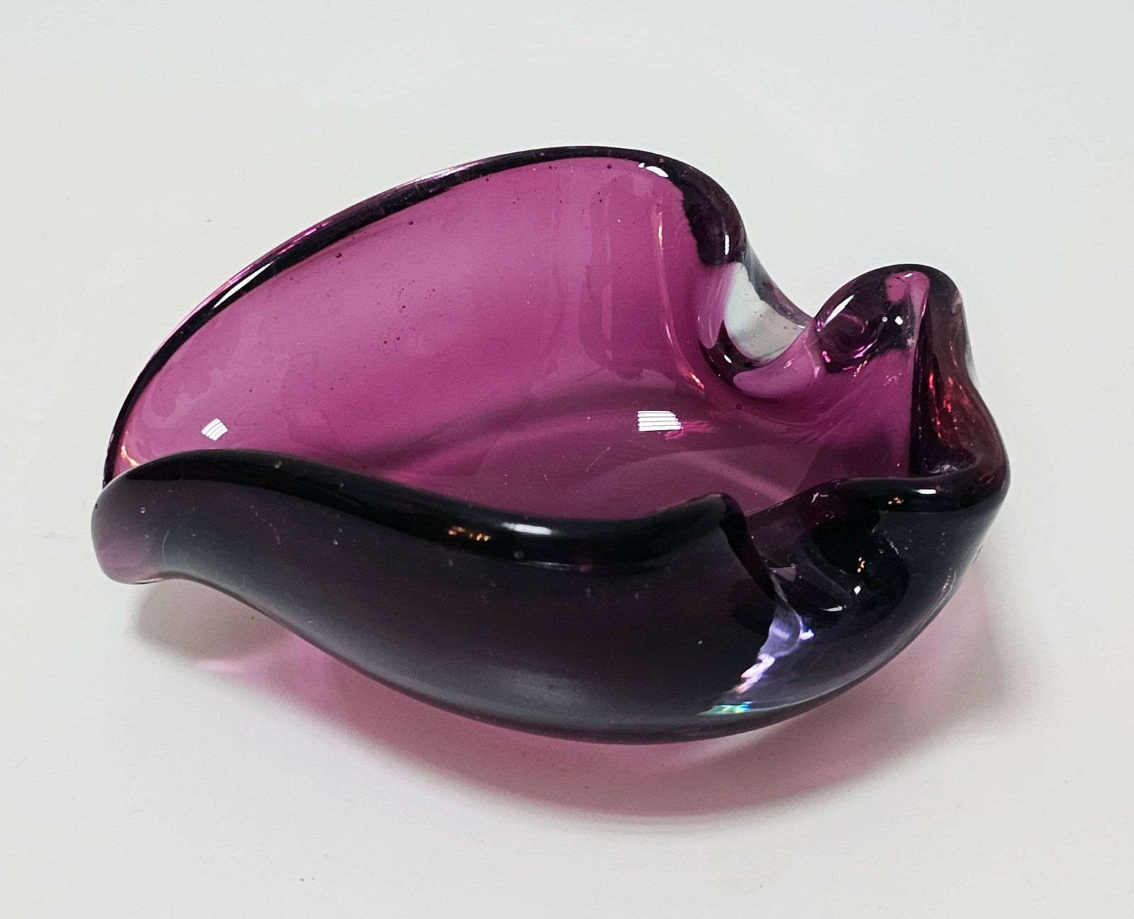 Mid Century Modern Murano Glass Ashtray In Purple Glass Mouthblown Murano Glass Vintage Ashtray Made In Italy In 1960s photo furniture