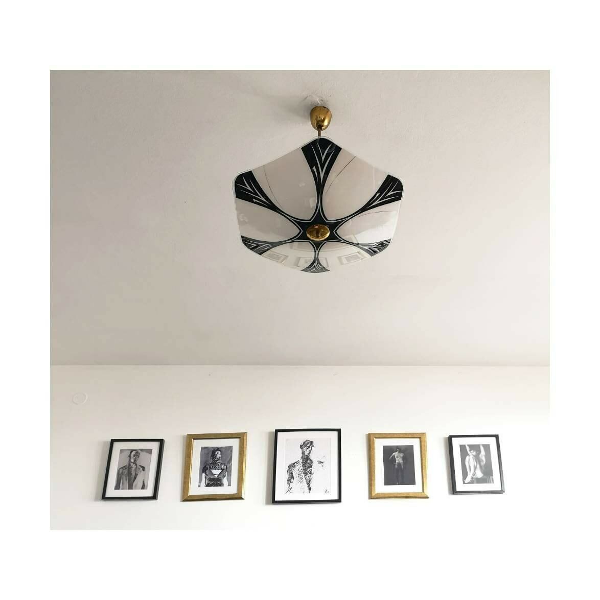 1950s Napako Elegant Light Pendant // Vintage Umbrella Shaped Hanging Lamp // Vintage Ceiling Lamp Made In Czechoslovakia