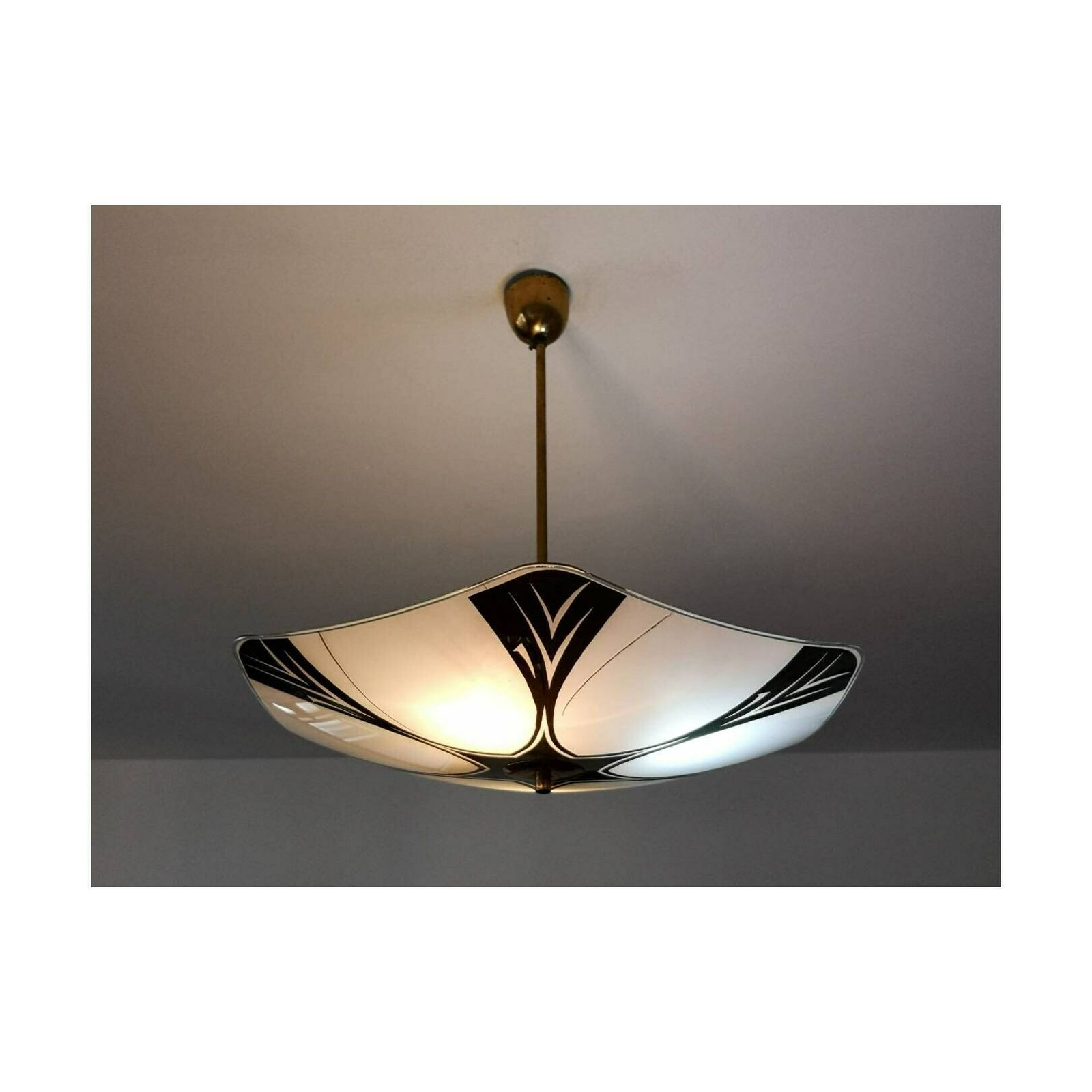 1950s Napako Elegant Light Pendant // Vintage Umbrella Shaped Hanging Lamp // Vintage Ceiling Lamp Made In Czechoslovakia photo 540.0