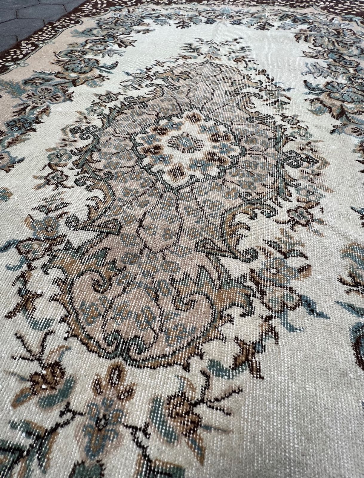 Beige Groen Vintage Yuruk Vloerkleed 252 X 138 Cm – Beige Green Vintage Yuruk Rug 252 X 138 Cm, 1960s photo 277.29