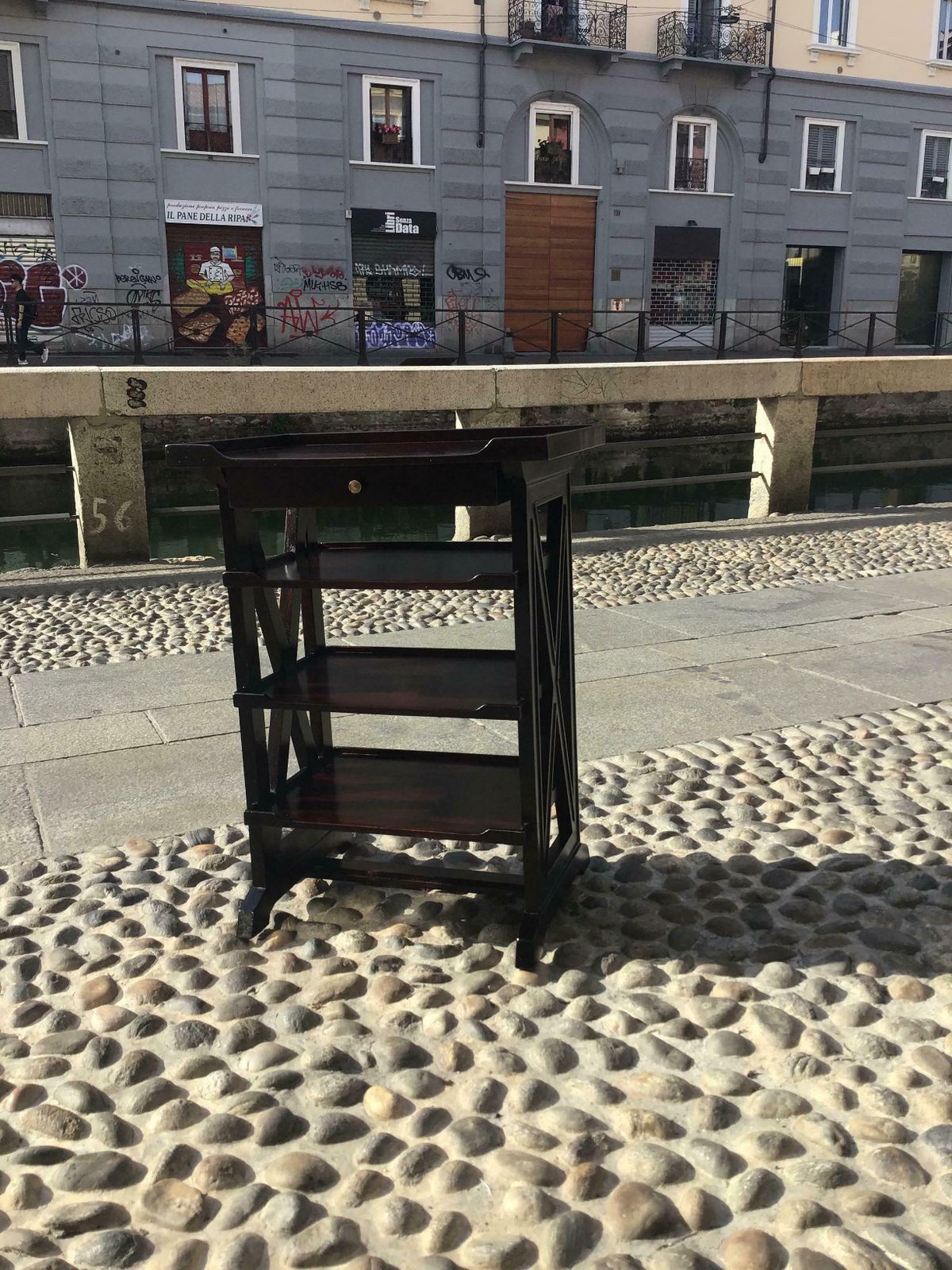 Bbpr Rare Wooden Coffee Table "Ramino" Brass 1950 Italy photo 2990.0
