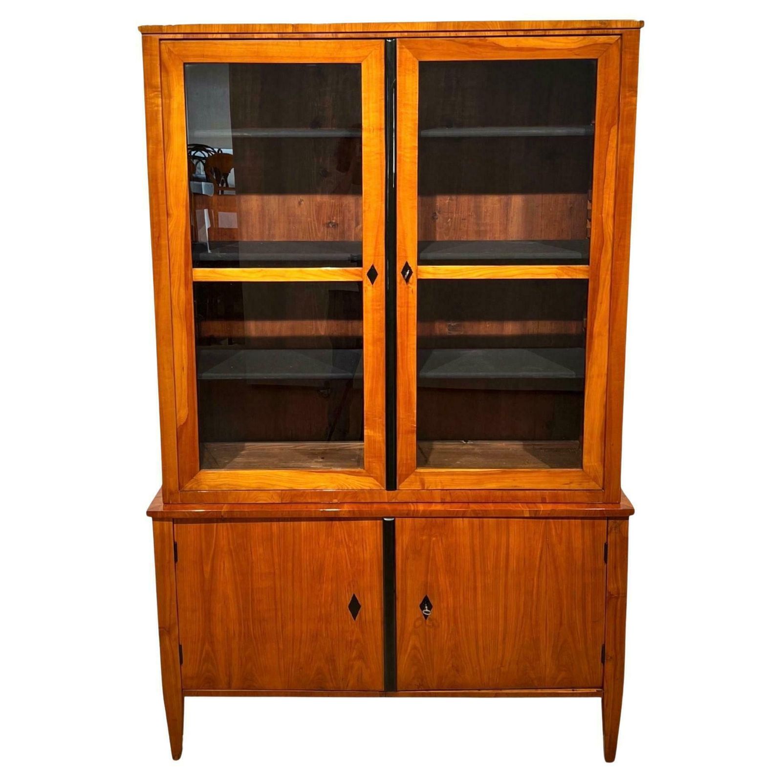 Biedermeier Top Showcase Or Vitrine, Cherry Wood, South Germany Circa 1830