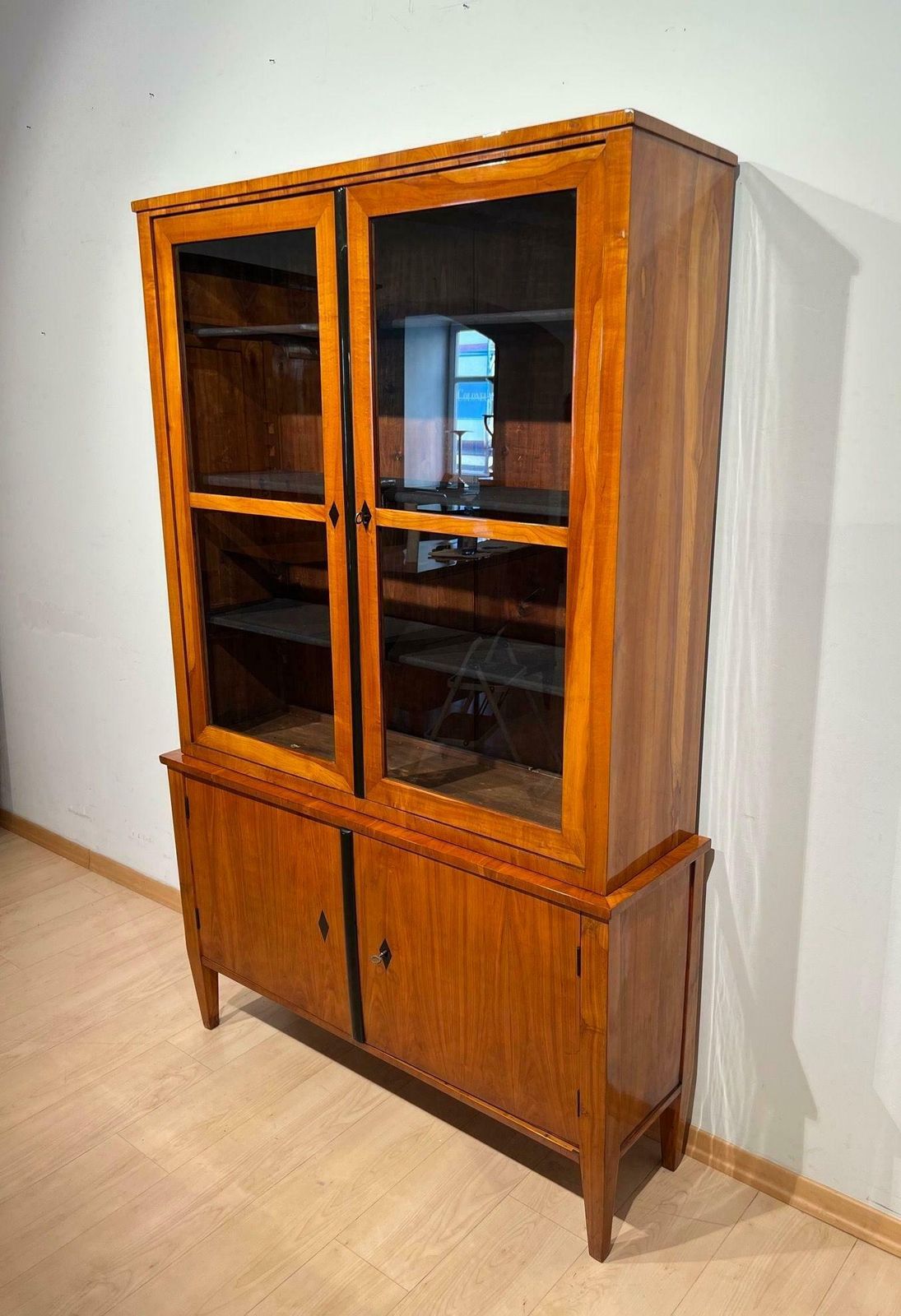 Biedermeier Top Showcase Or Vitrine, Cherry Wood, South Germany Circa 1830 photo for sale
