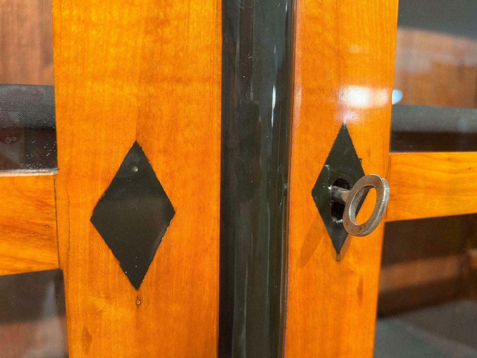 Biedermeier Top Showcase Or Vitrine, Cherry Wood, South Germany Circa 1830 photo vintage