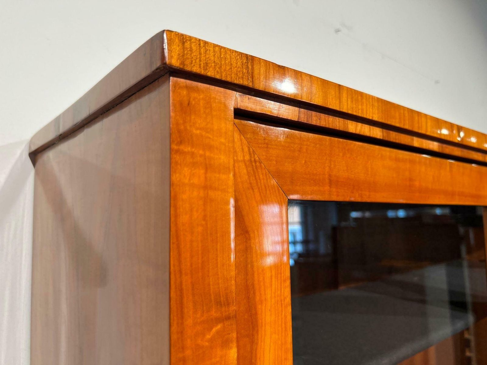 Furniture Biedermeier Top Showcase Or Vitrine, Cherry Wood, South Germany Circa 1830 photo