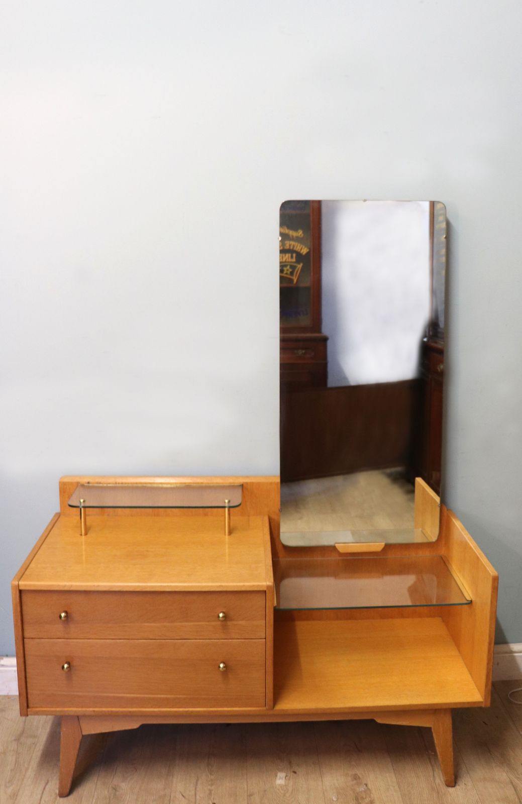 A Lovely & Unusual Light Oak Dressing Table By G Plan.
