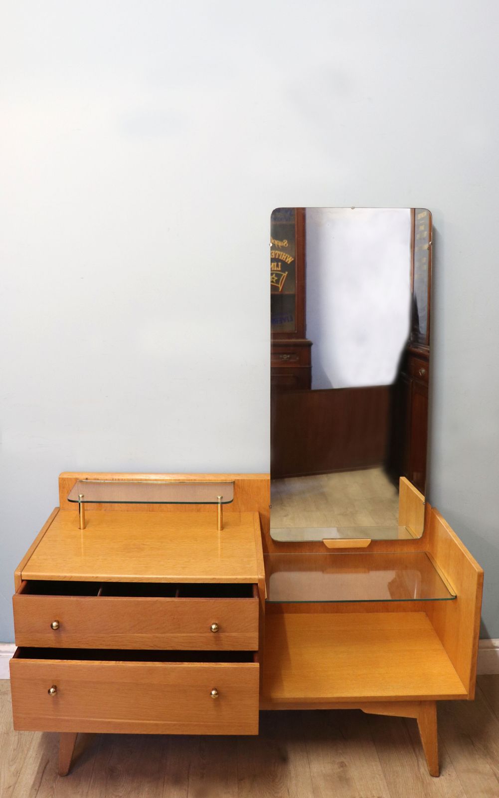 A Lovely & Unusual Light Oak Dressing Table By G Plan. photo vinterior