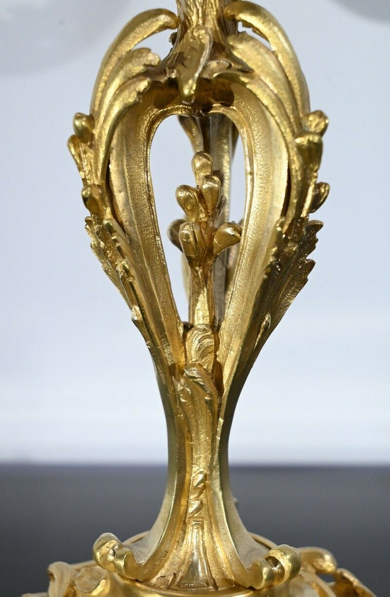 photo for sale Pair Of Gilt Bronze Candelabra, Louis XV Style – Late 19th Century
