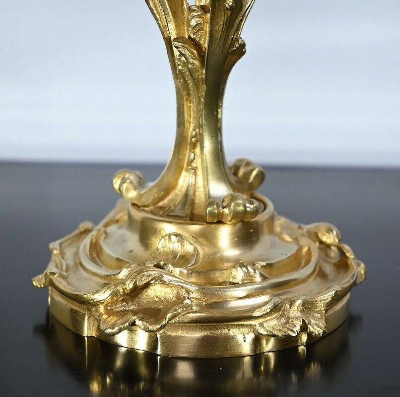 Home Decor Pair Of Gilt Bronze Candelabra, Louis XV Style – Late 19th Century photo