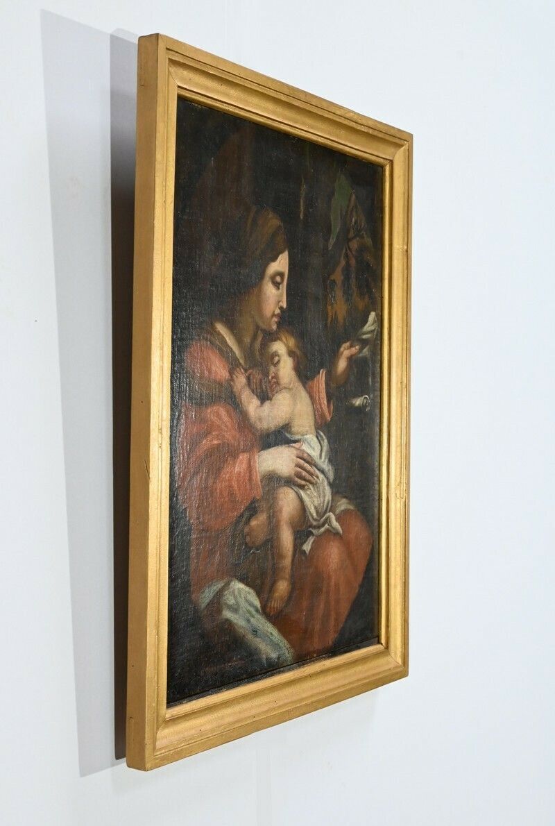 Oil Painting “Madonna And Child”, 19th Century School – Late 19th Century photo furniture