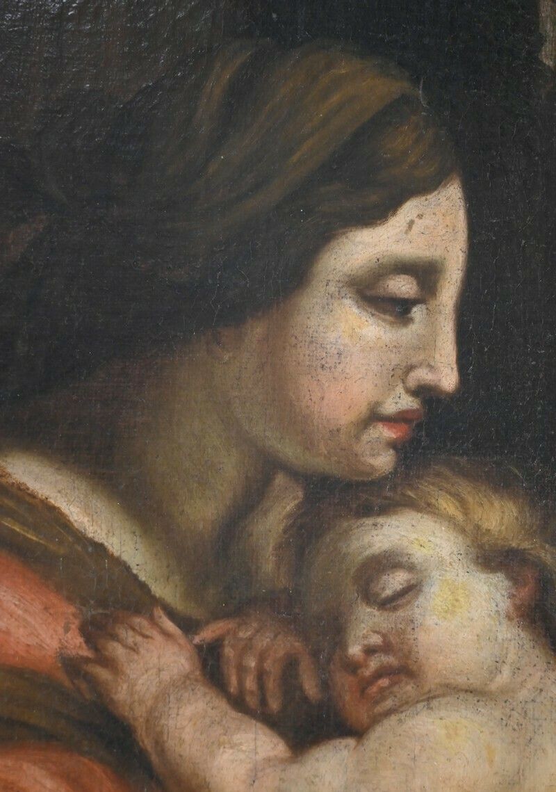 Oil Painting “Madonna And Child”, 19th Century School – Late 19th Century photo vinterior