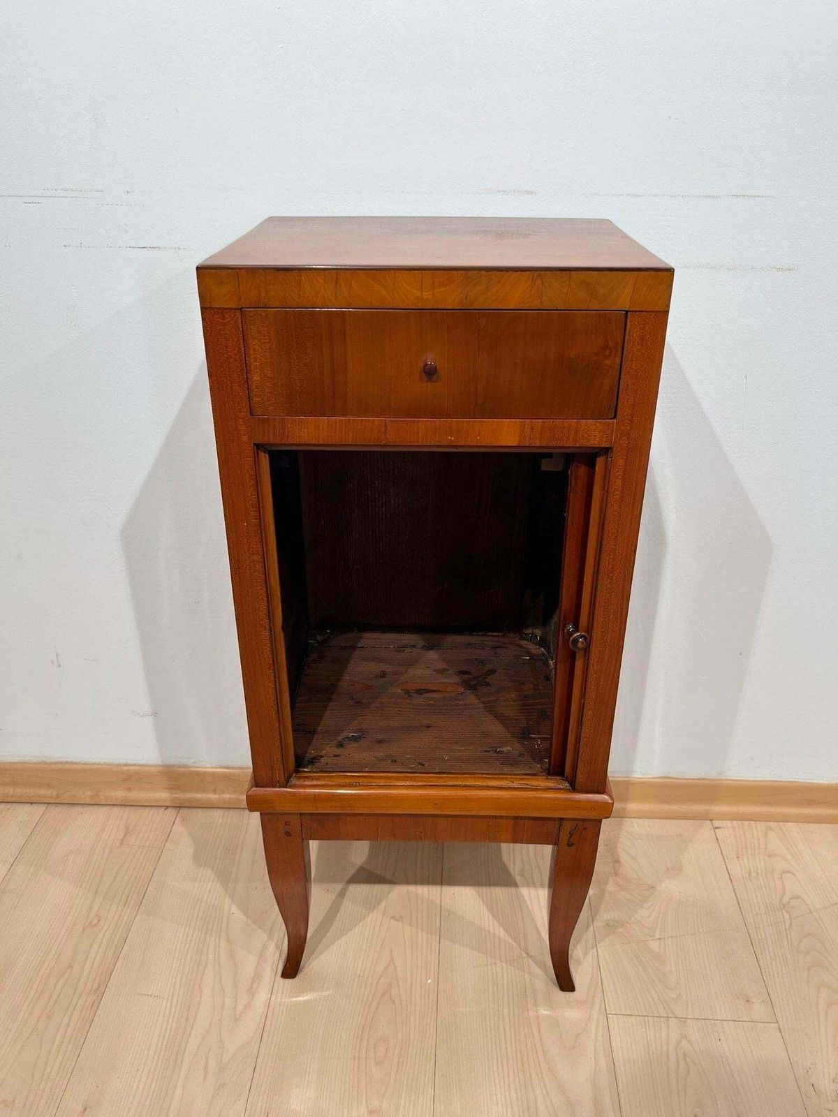 Biedermeier Pillar Cabinet, Cherry Veneer, South Germany Circa 1820 photo vintage