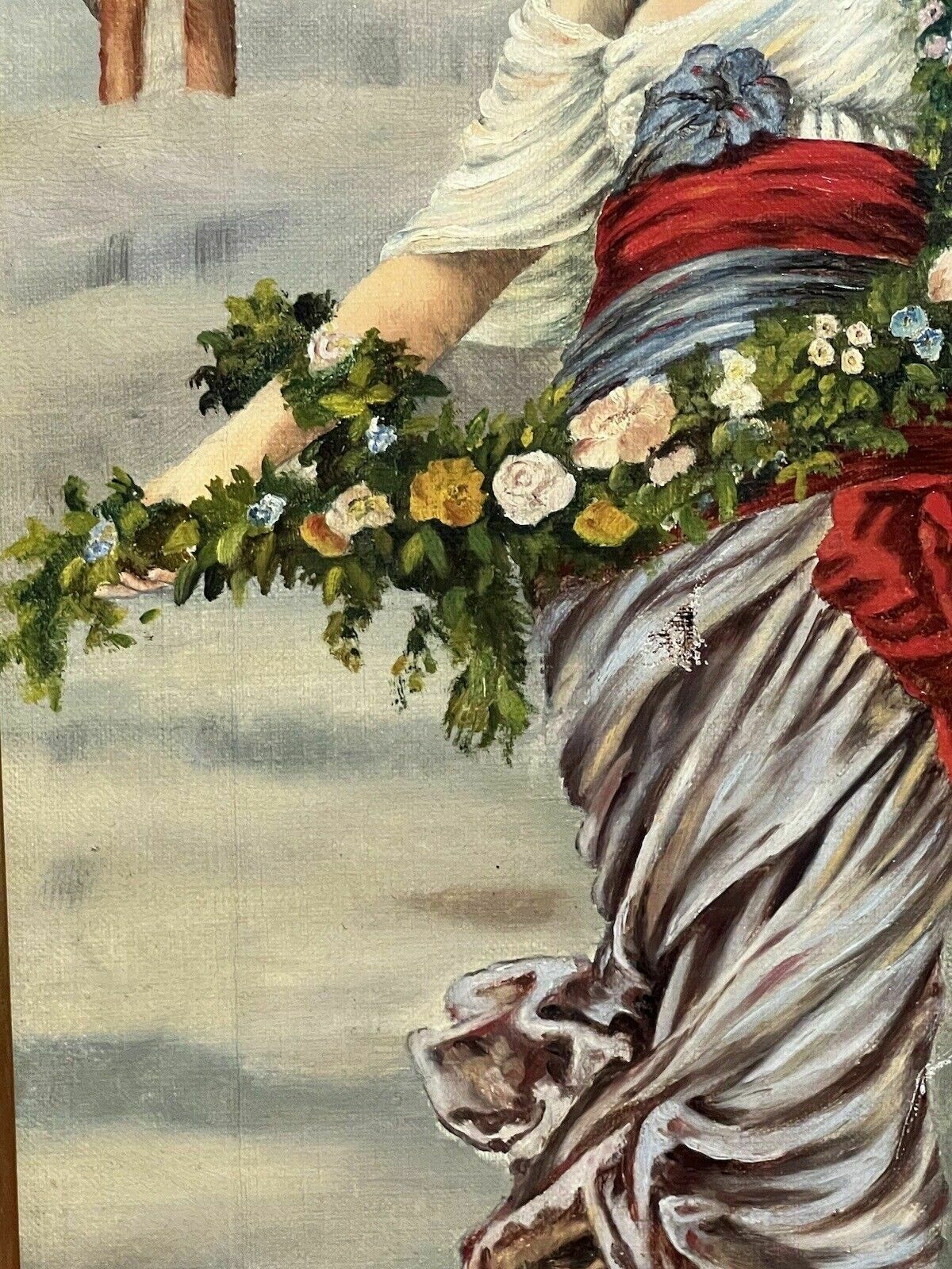 photo furniture Austrian Viennese Winter Landscape With Enchanting Woman Holding Floral Garland