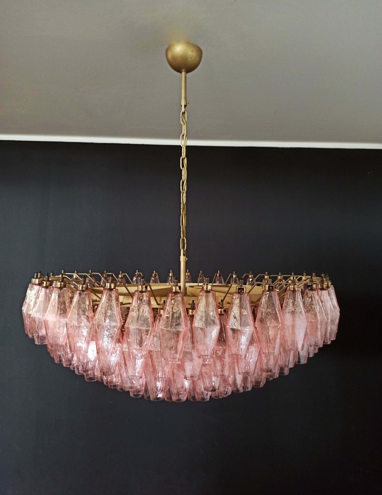 Charming Murano Glass Chandelier   185 Pink Poliedri photo vinterior