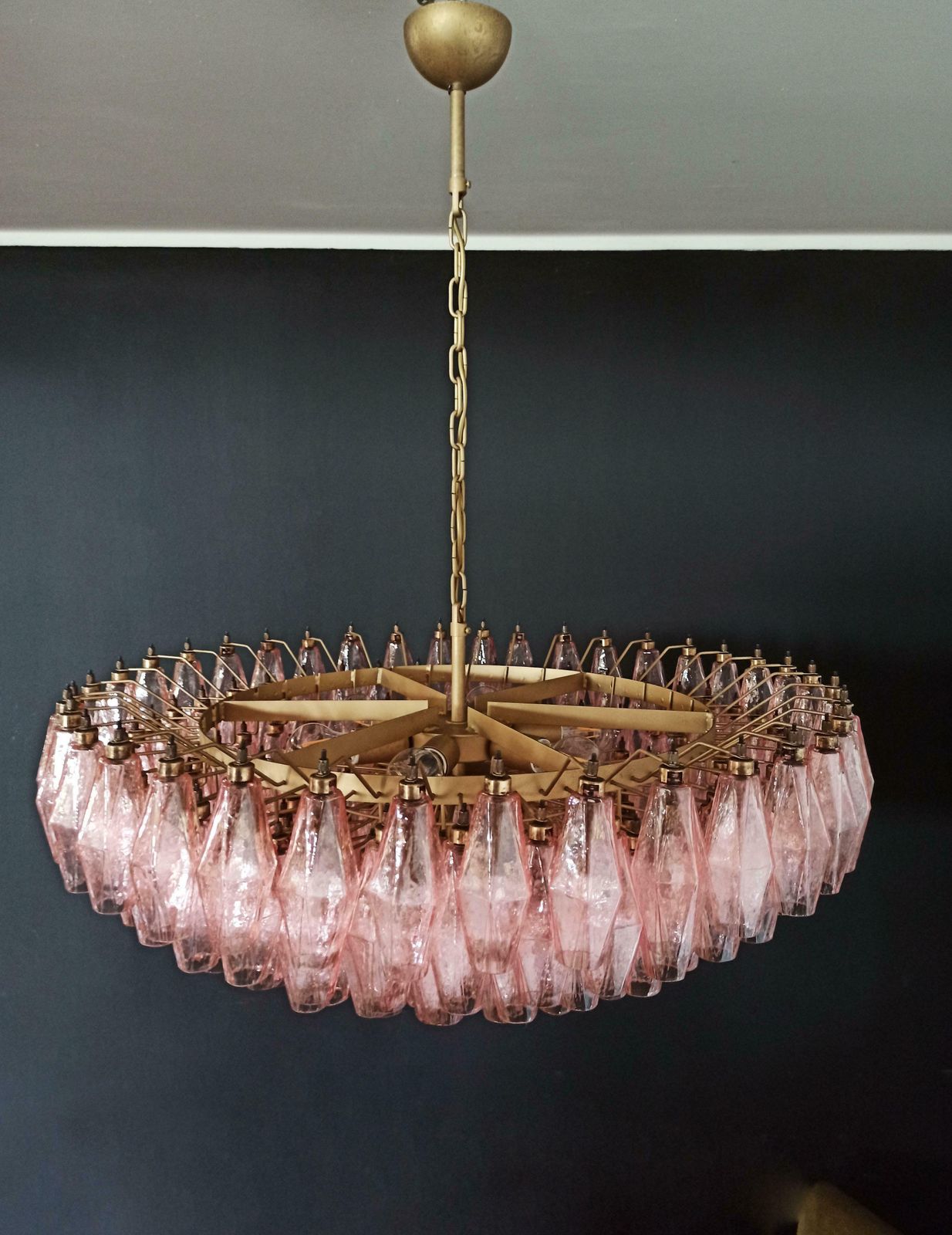 Charming Murano Glass Chandelier   185 Pink Poliedri photo buy