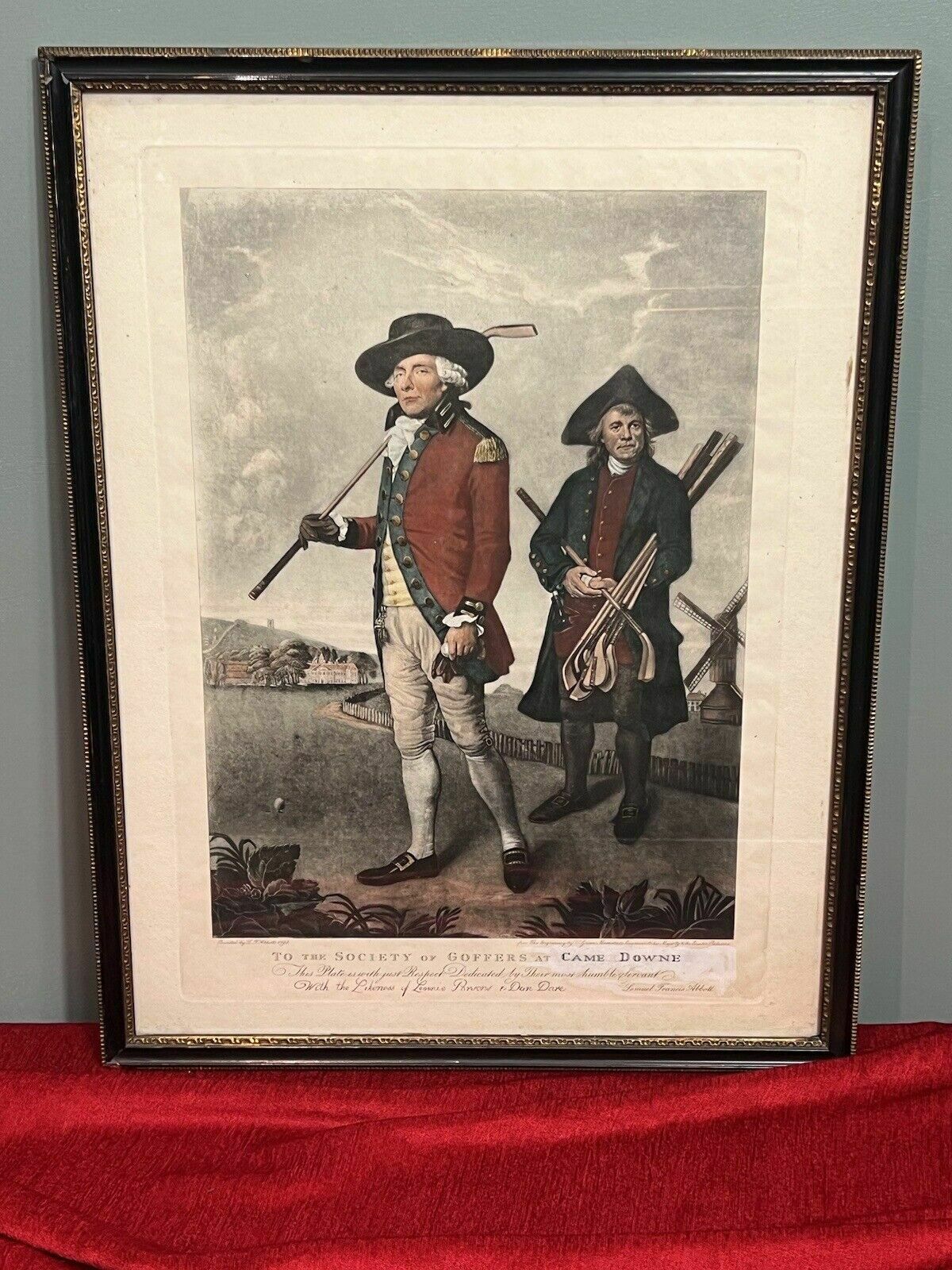 Historic Society Of Golfers Sport Golf Mezzotint After Lemuel Francis Abbott photo for sale