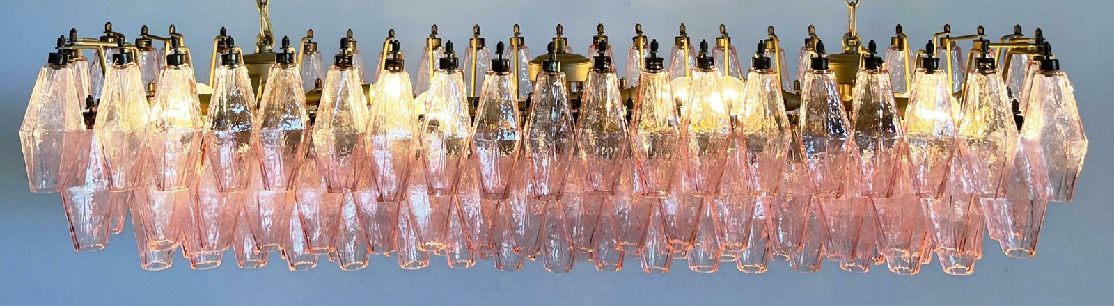 Gorgeous Murano Poliedri Chandelier   Carlo Scarpa Style   138 Pink Glasses photo 4631.0