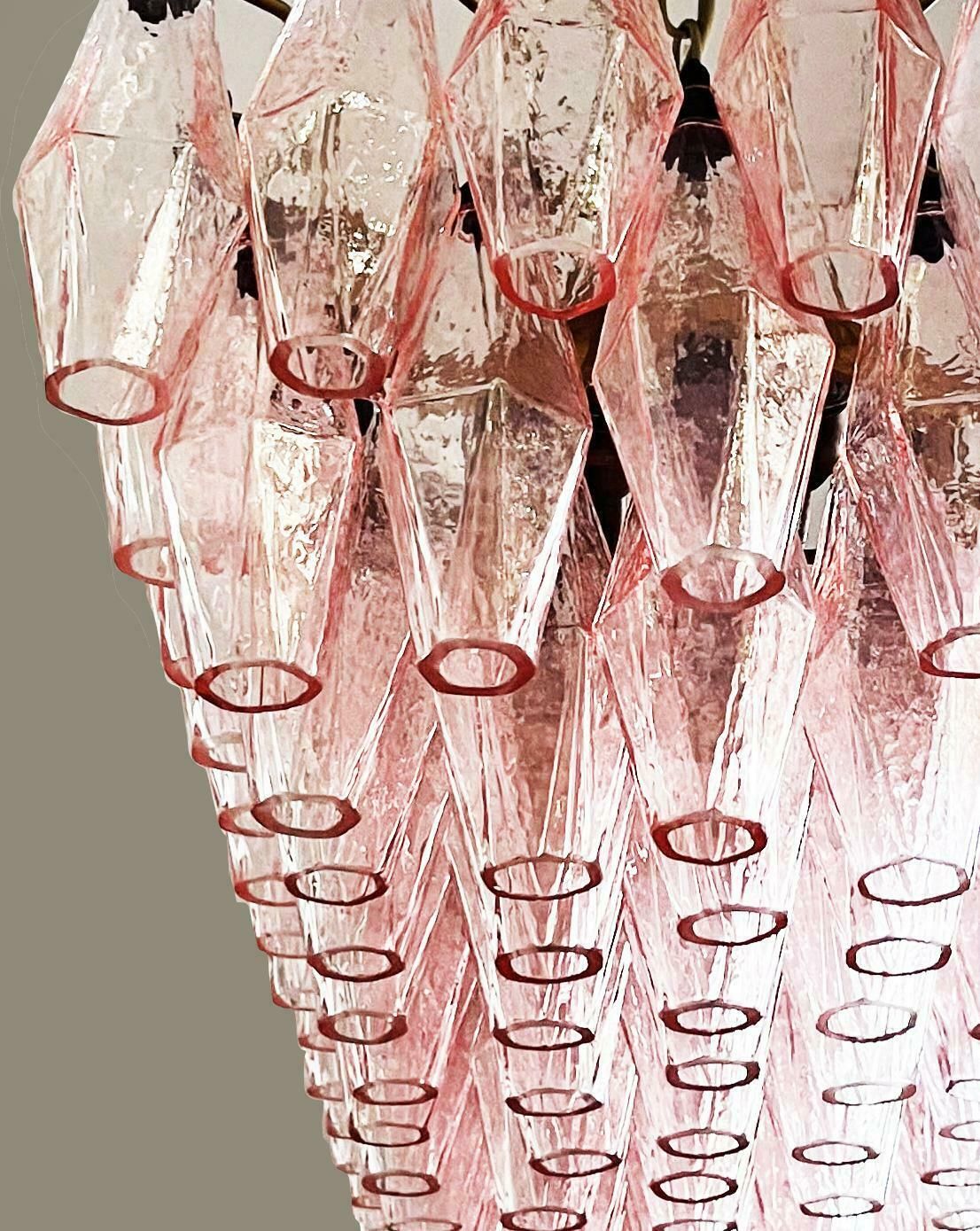 Gorgeous Murano Poliedri Chandelier   Carlo Scarpa Style   138 Pink Glasses photo vinterior