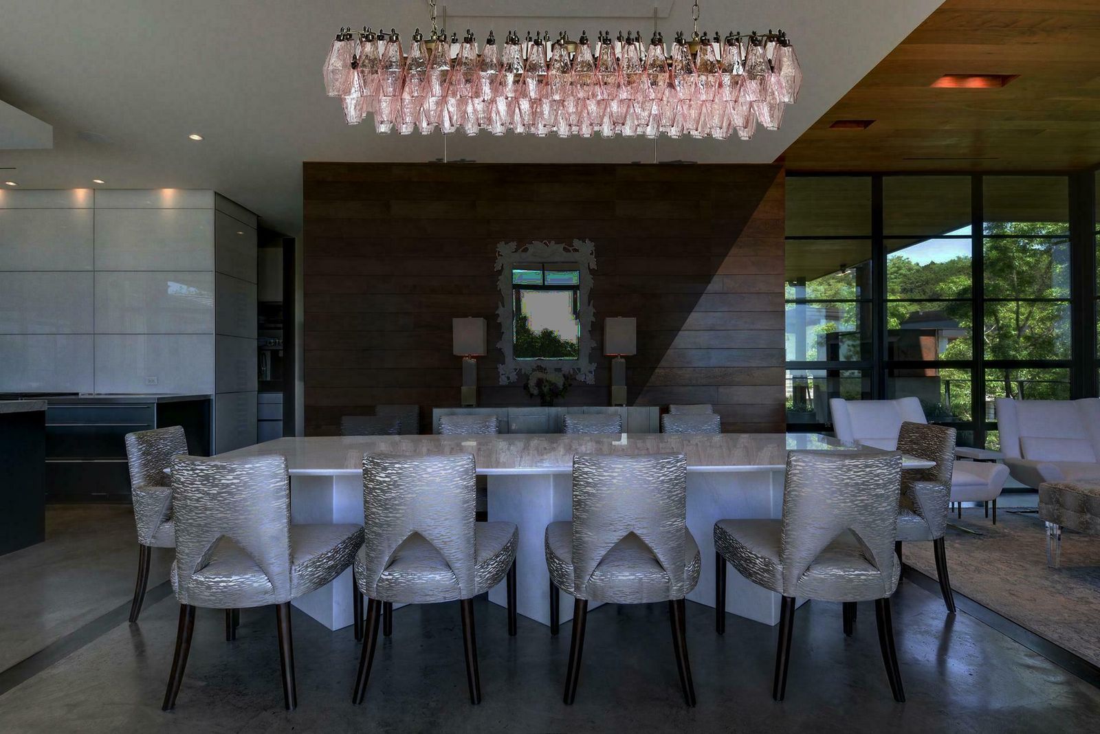 Gorgeous Murano Poliedri Chandelier   Carlo Scarpa Style   138 Pink Glasses photo vintage