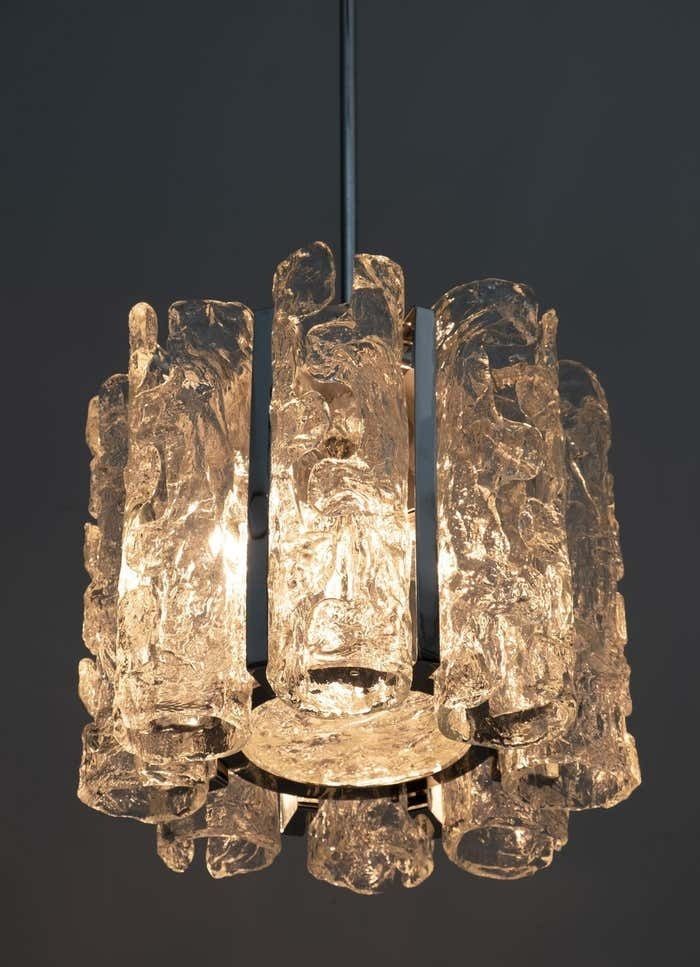 Carlo Nason Postmodern Italian Murano Glass Chandelier For Mazzega, 1970s photo Lighting