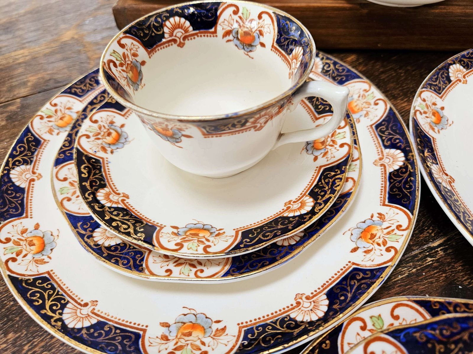 Extraordinary And Very Rare, 30 Piece Antique Tea Set In Woods Ivoreen China photo 299.0