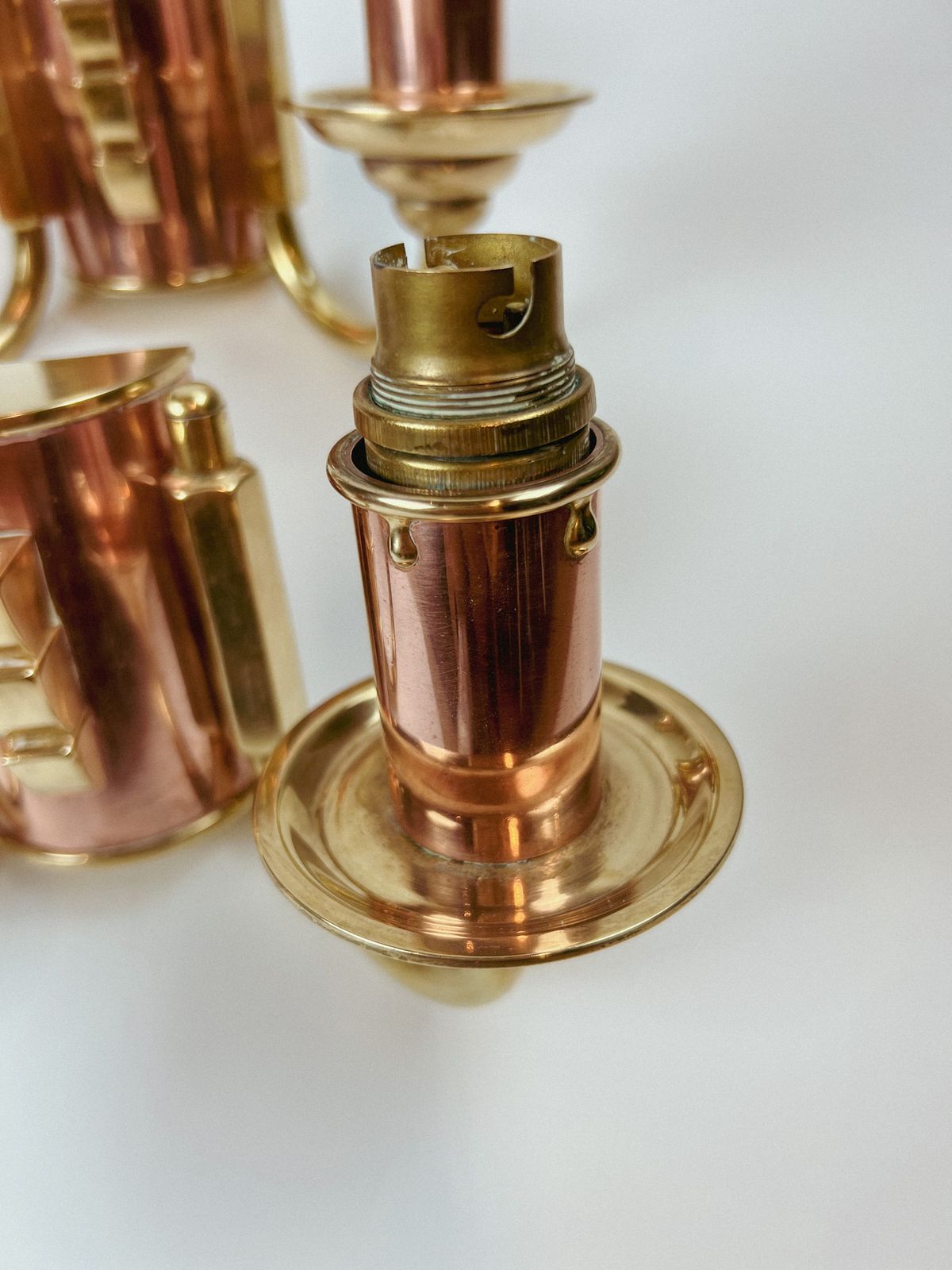 Set Of 2 Copper And Brass Wall Lamps, France – Set Of 2 Copper And Brass Wall Lamps, France photo Lighting