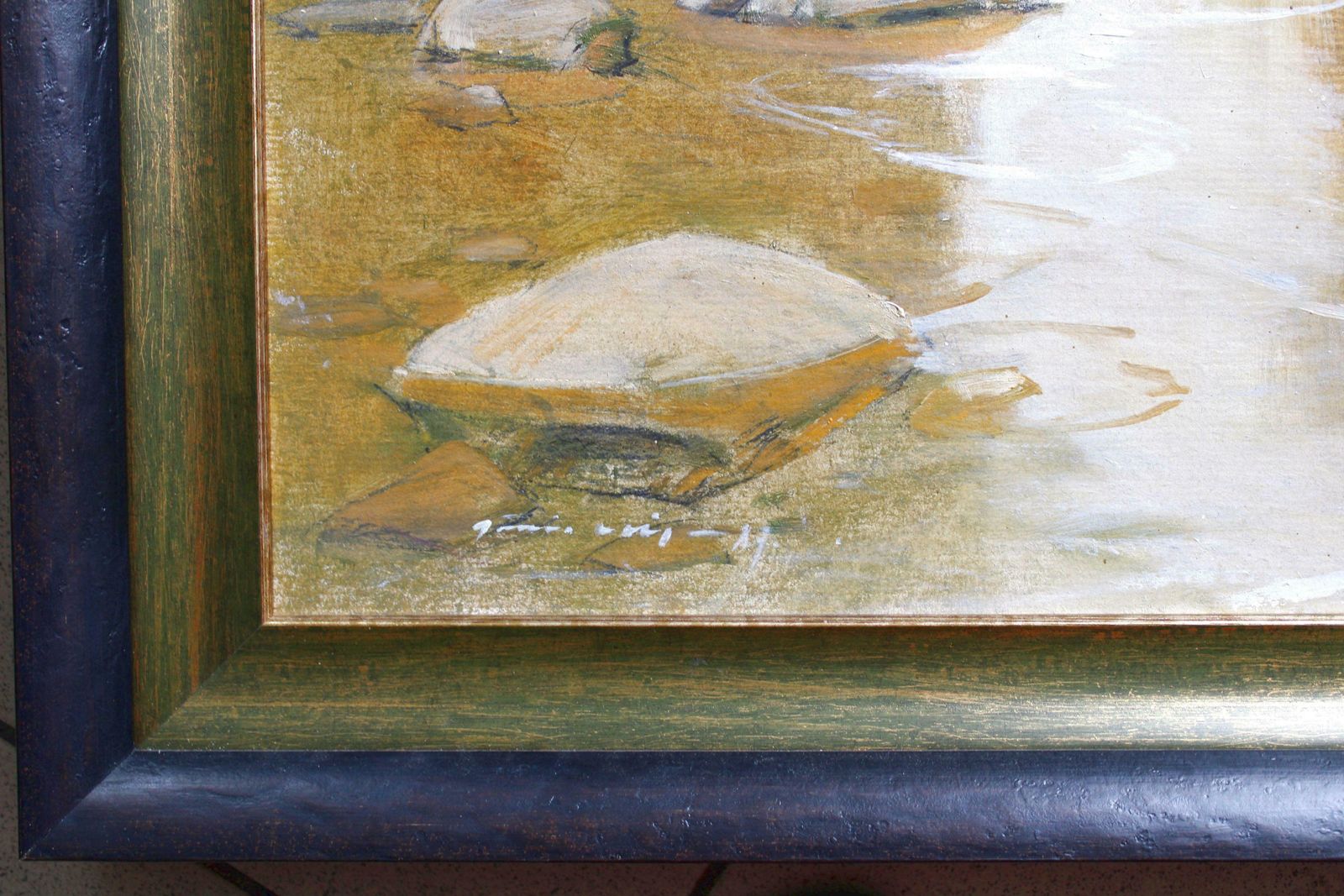 Janis Osis River At Skulte. 1981., Cardboard, Oil,  1981 photo Art