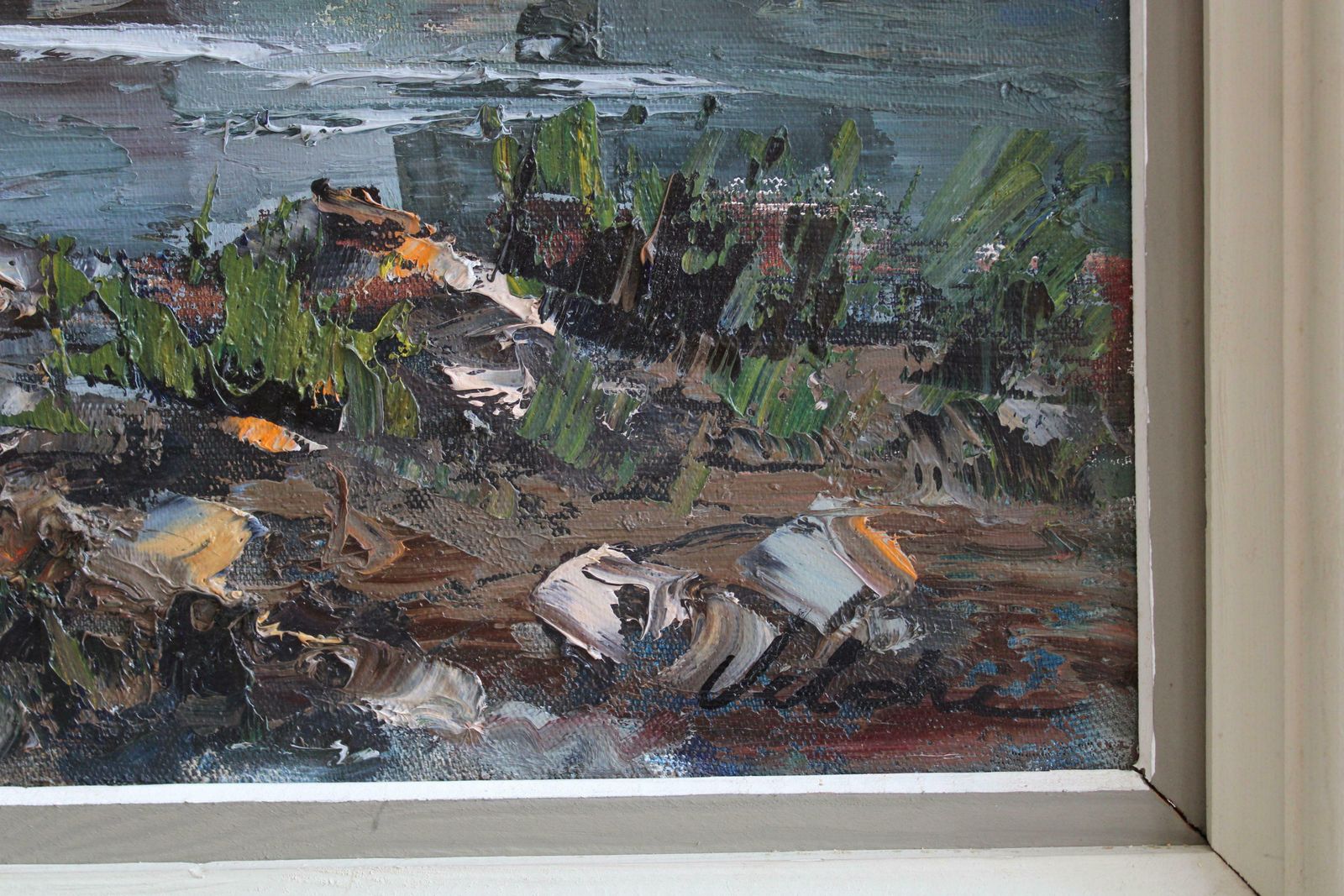 Harijs Veldre Daugava River Near Kraslava. 1986, Canvas, Oil, 1986 photo for sale
