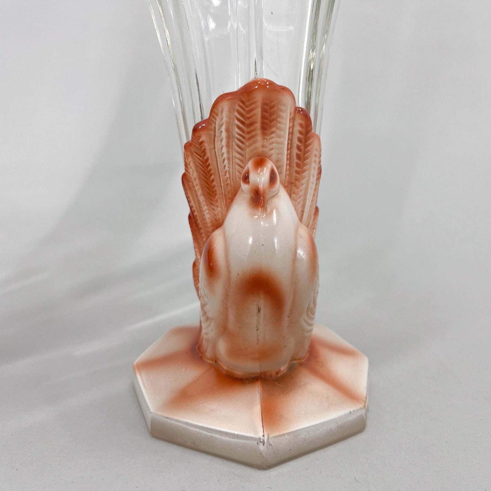 photo vinterior Set Of Two Art Deco Dove Birds Glass Vases By Josef Feigl, 1930s