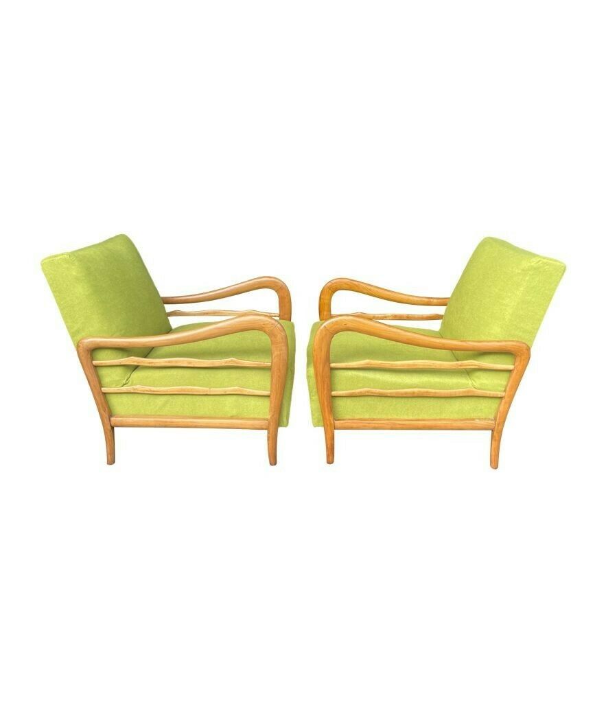 A Wonderful Pair Of 1950s Italian Cherrywood Chairs By Paolo Buffa photo for sale