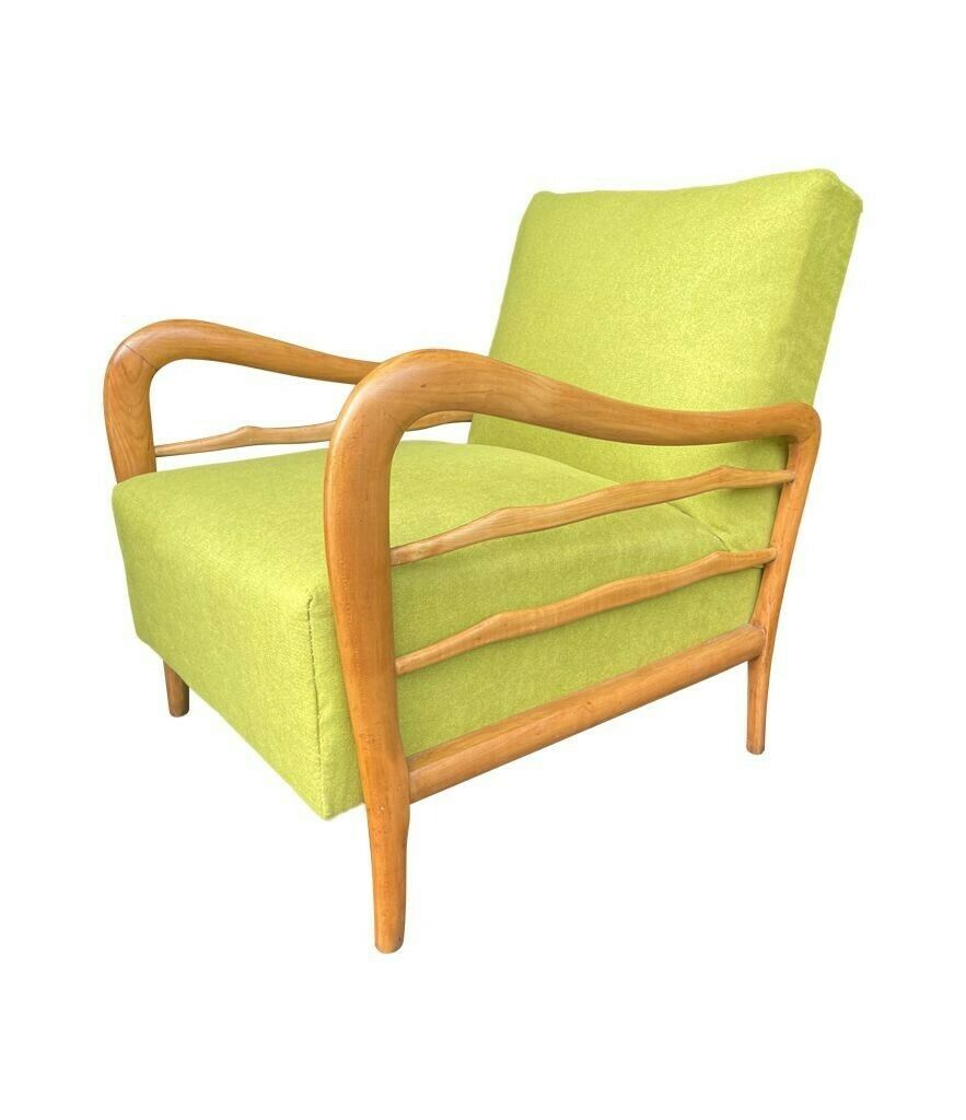 A Wonderful Pair Of 1950s Italian Cherrywood Chairs By Paolo Buffa photo vinterior