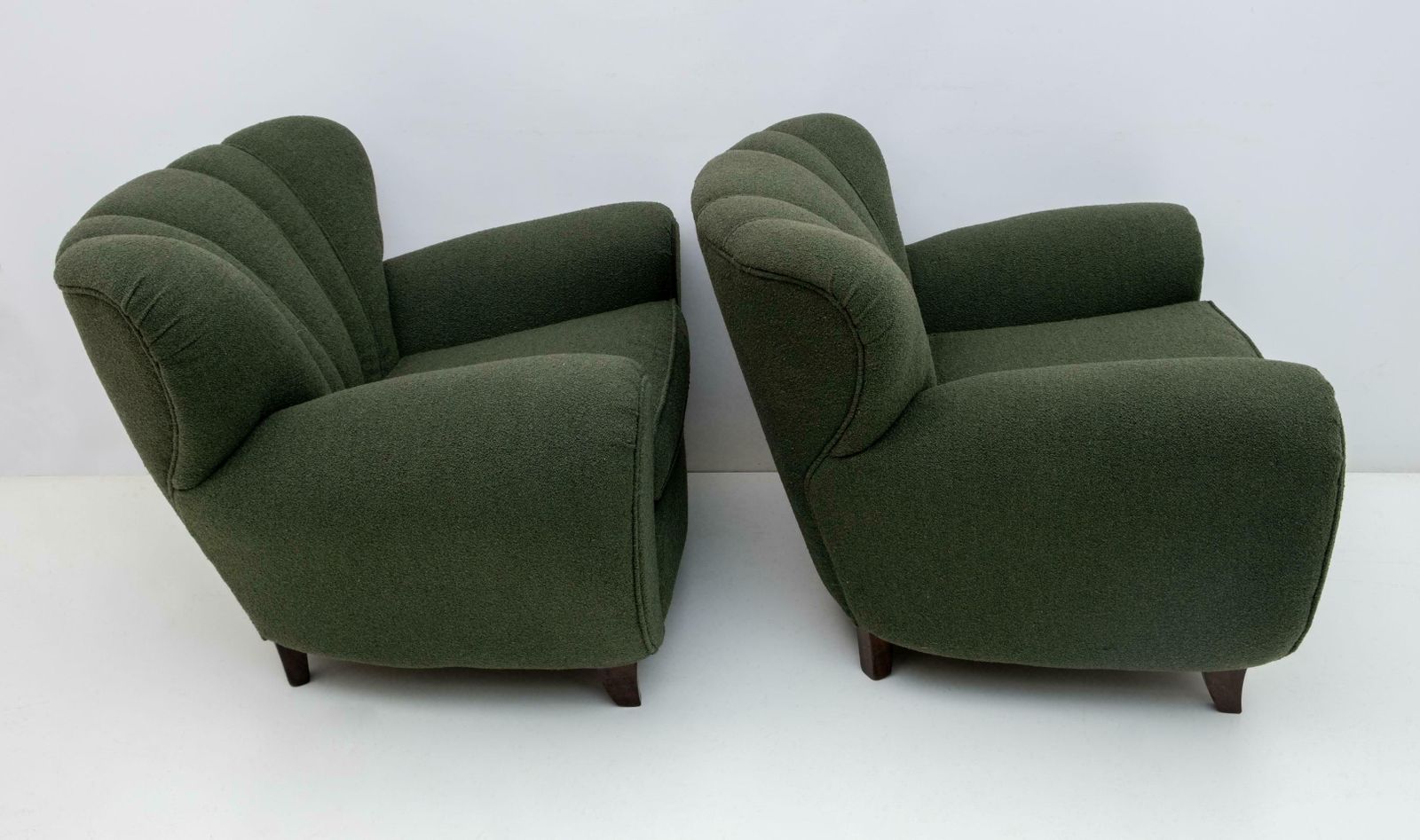 photo furniture Attributed Guglielmo Ulrich Art Deco Italian Bouclé Armchairs, 1940s, Pair