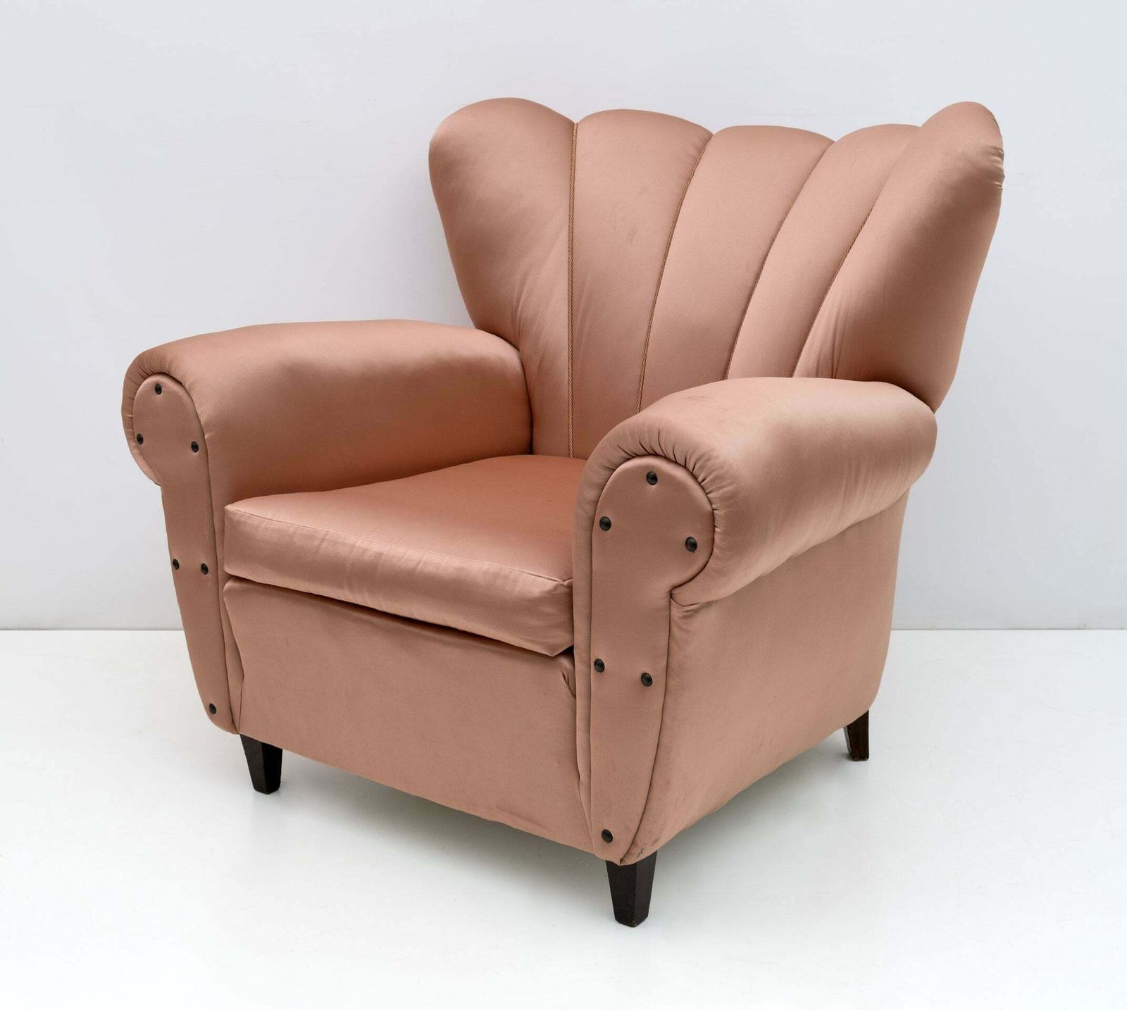 Pair Of Mid Century Modern Italian Satin Armchairs, 1950s photo Furniture