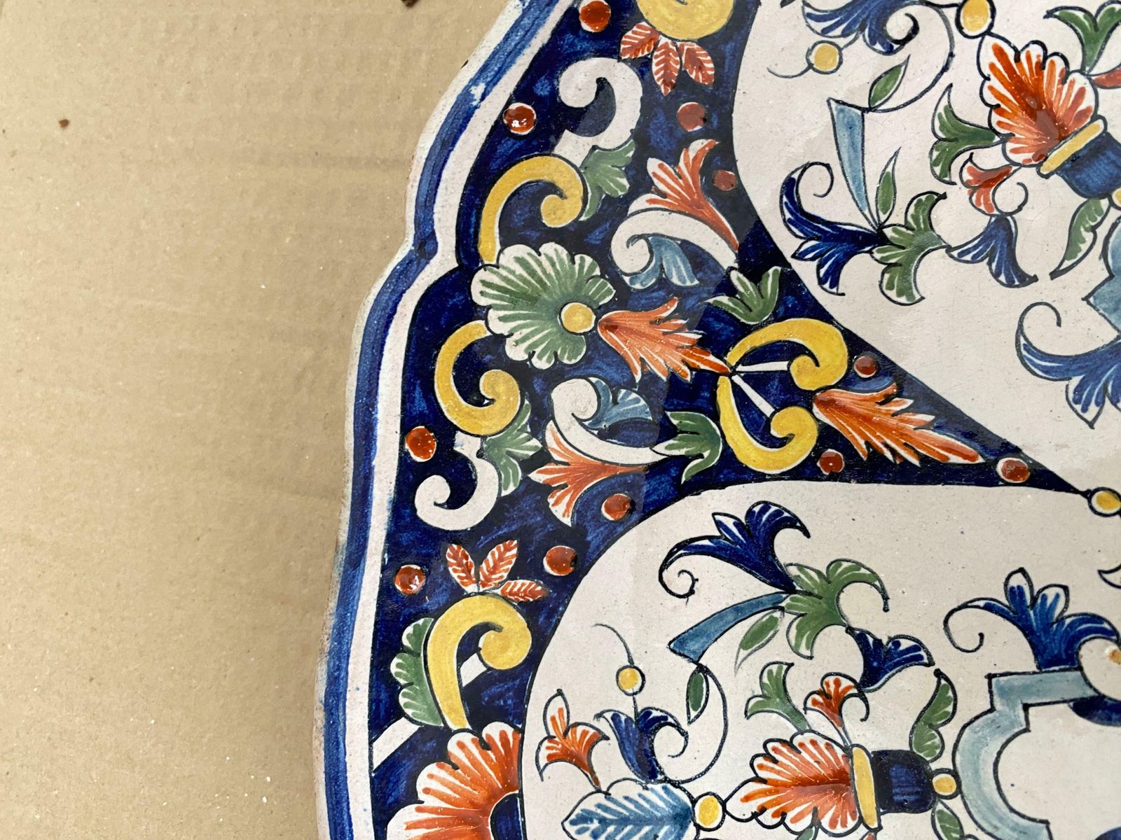 Home Decor Boulogne Sur Mer Faïence Dish France, 19th Century Blue Yellow photo