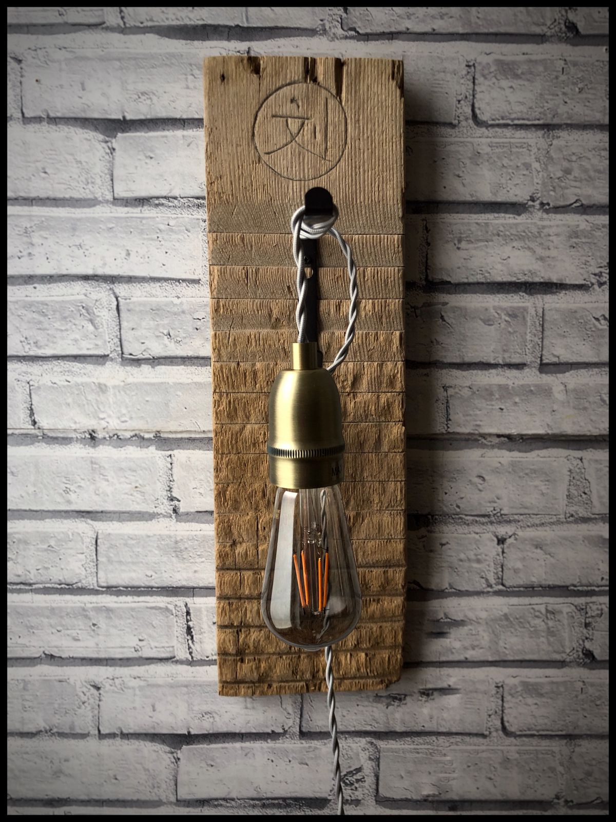 Wall Lighting Antique Japanese Wash Board With Edison Style Light Bulb And Cord Fixture. photo Lighting