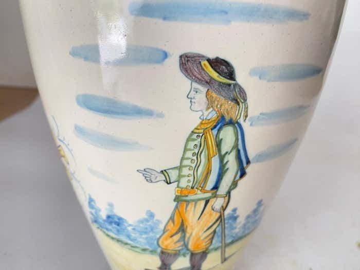19th Century French Hand Painted Faience Vase Signed Henriot Quimper photo vinterior