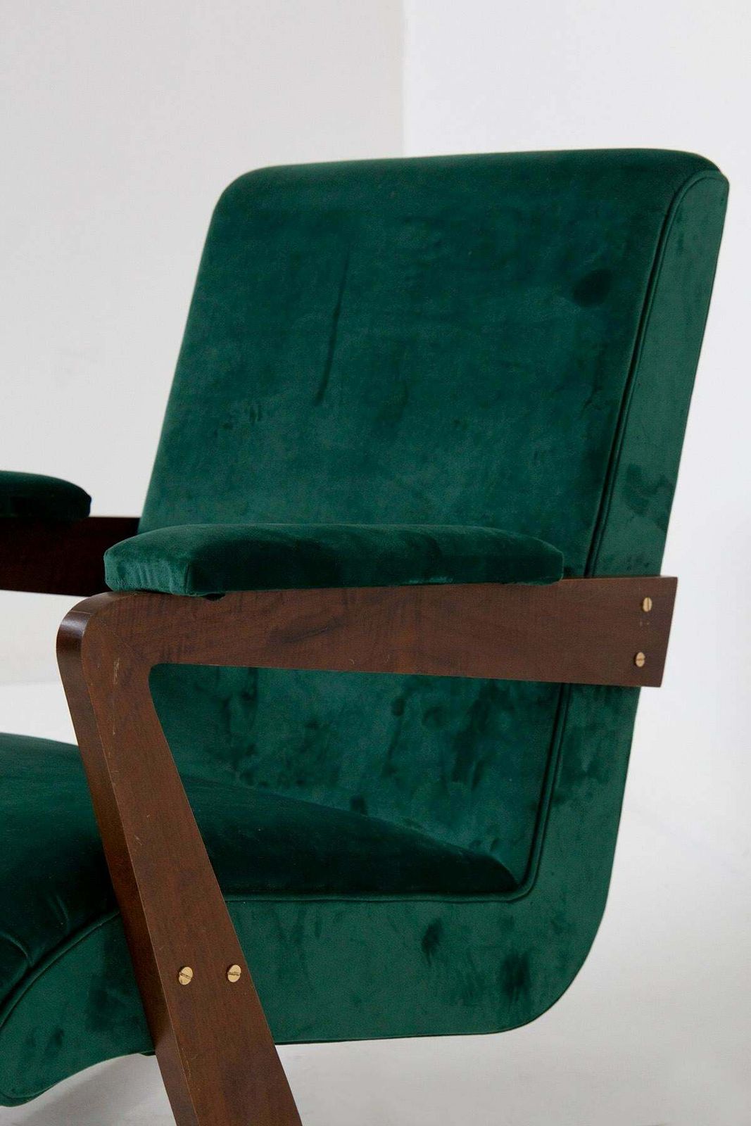 Pair Of Brazilian Green Velvet Armchairs, 20th Century £5,723.17per Set photo Furniture