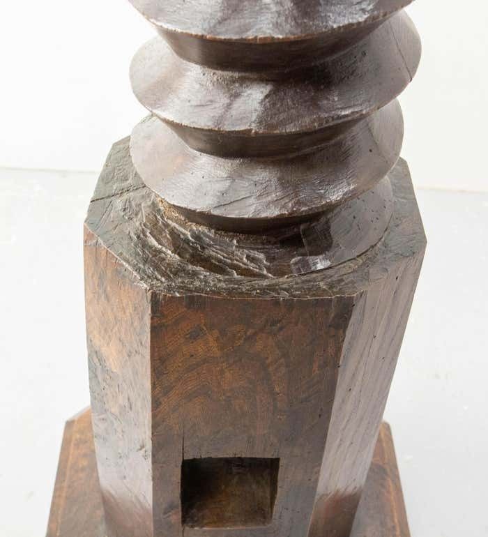photo for sale French 19th Century Wine Press Screw High Pedestal Plant Holder