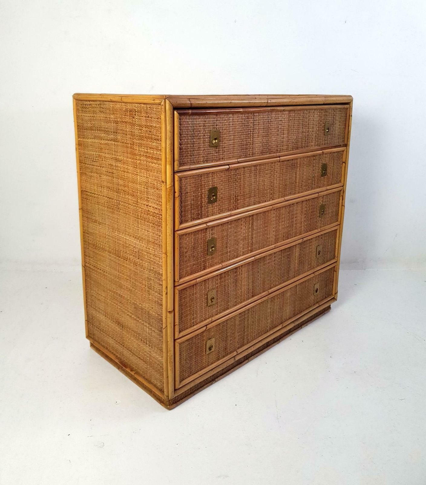 photo furniture Mid Century Bamboo Dresser By Vivai Del Sud, Italy