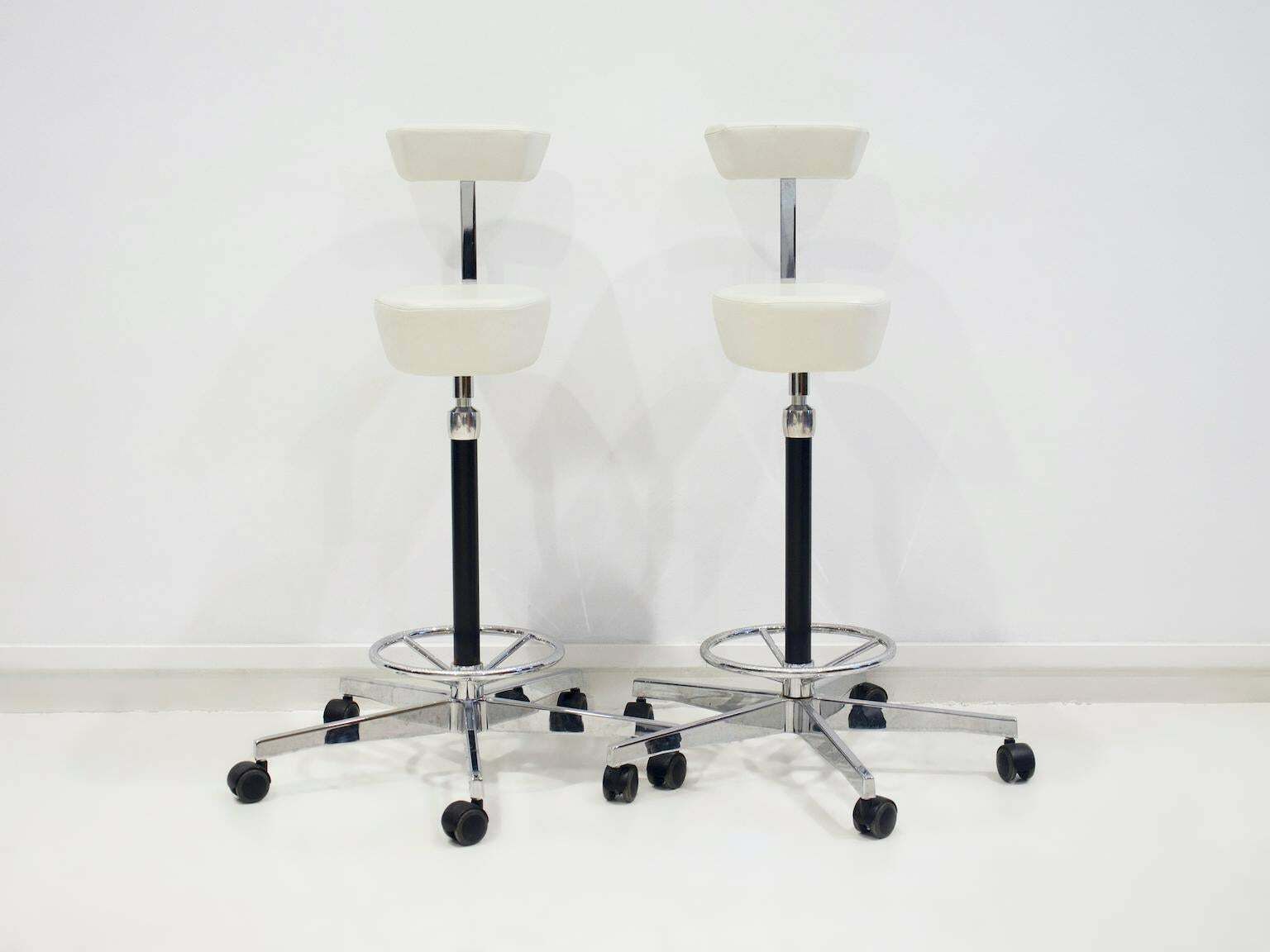 Pair Of White Perch Chairs By George Nelson For Vitra photo furniture