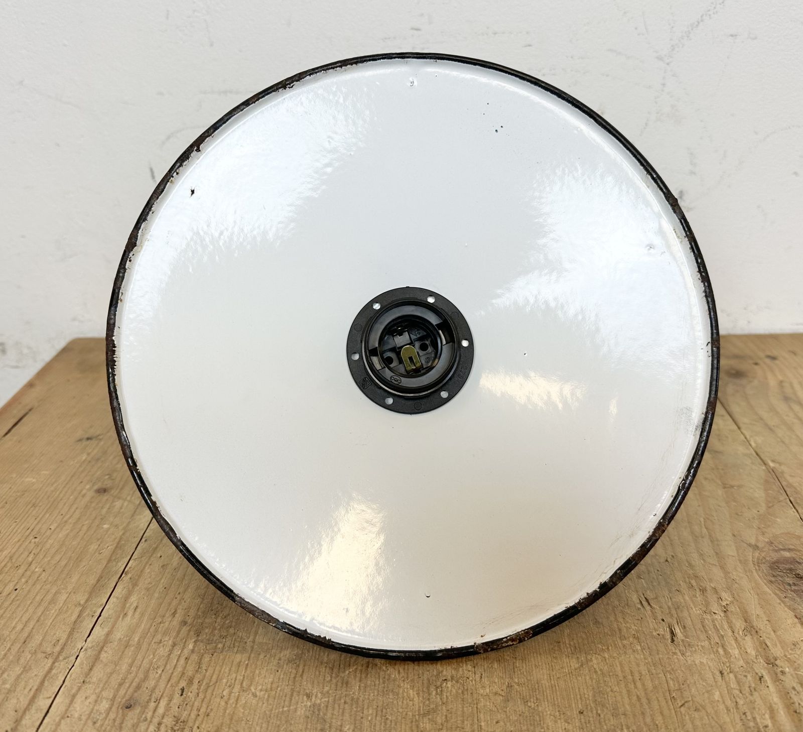photo buy Industrial Blue Enamel Military Pendant Lamp With Cast Aluminium Top, 1960, 7x