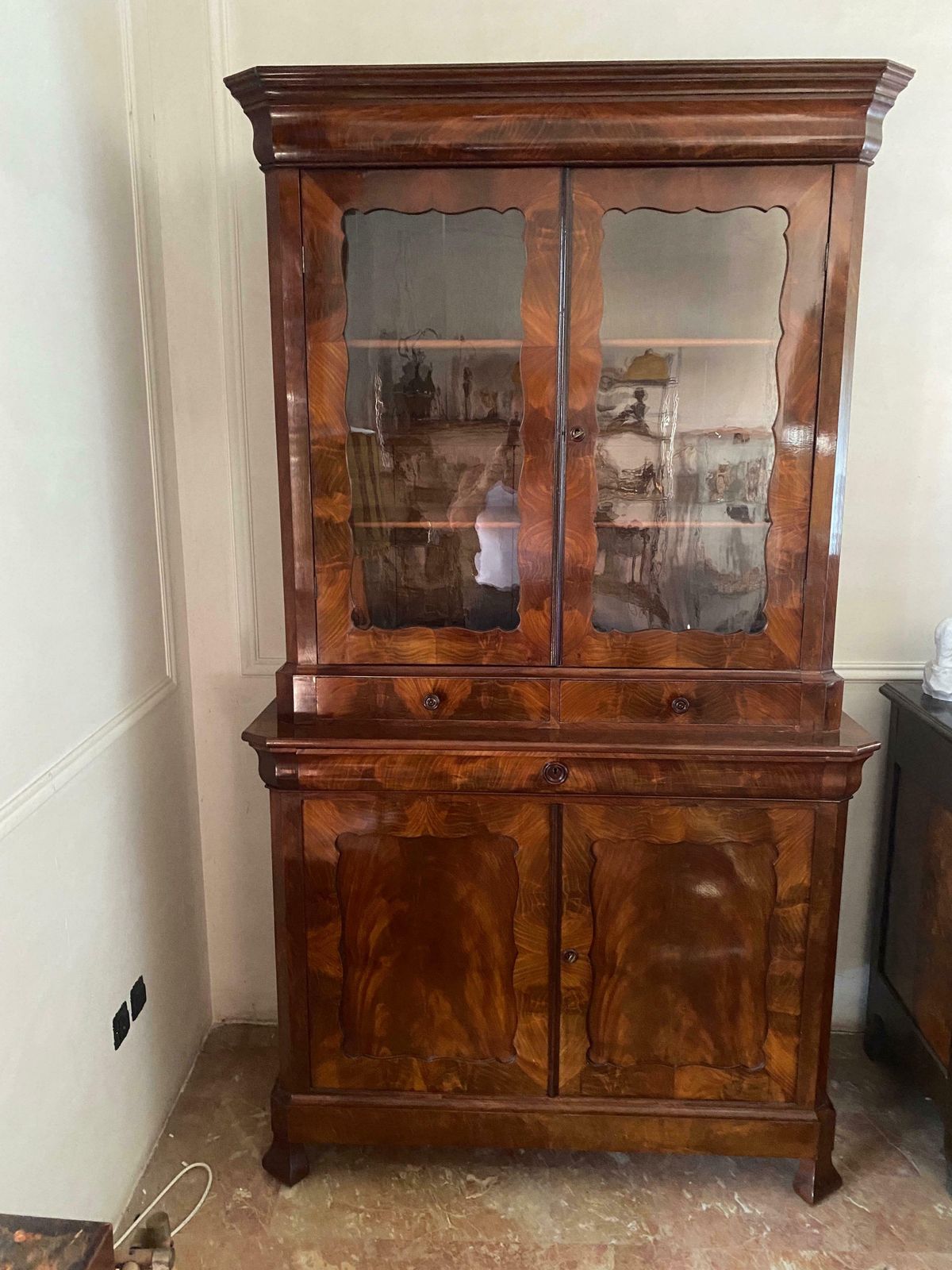 Antique French Library Display Cabinet Louis Philippe Era 1860s photo furniture