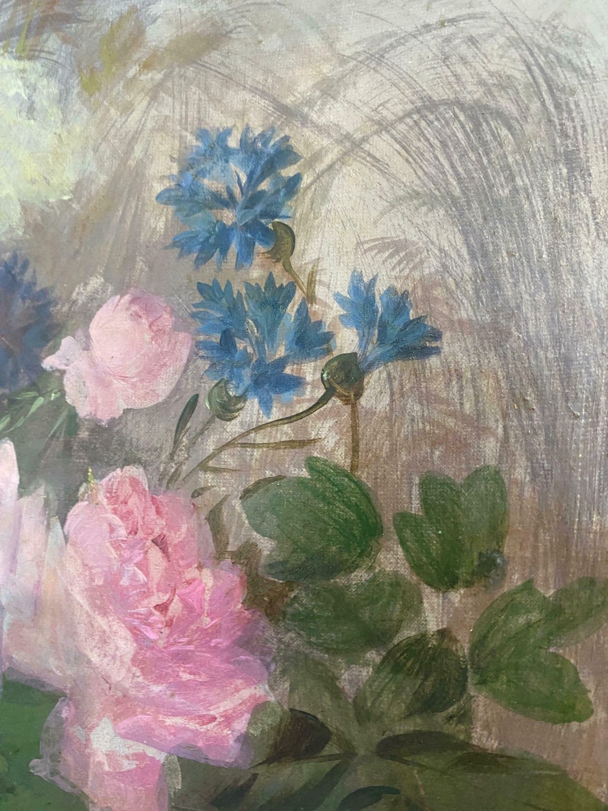 Antique Oil Painting "Flowers Of The Field" Signed, Second Half Of The 19th Century, France photo Art