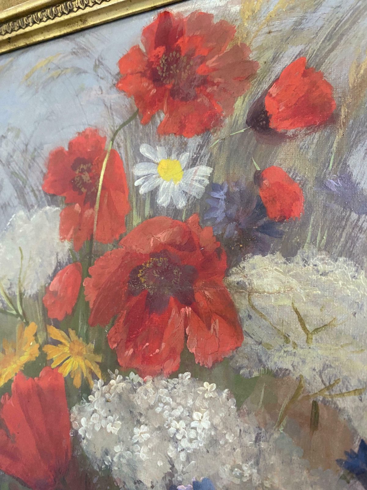 Antique Oil Painting "Flowers Of The Field" Signed, Second Half Of The 19th Century, France photo 3082.0