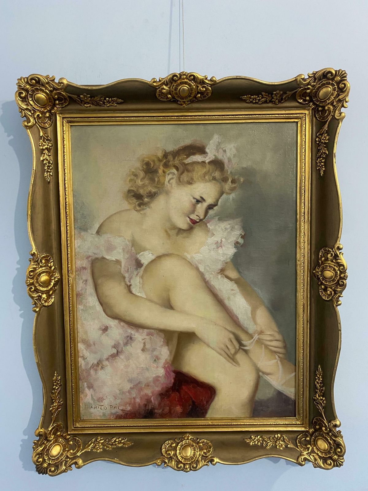 Antique Oil Painting "Ballerina" Signed Pal Fried photo 2818.0