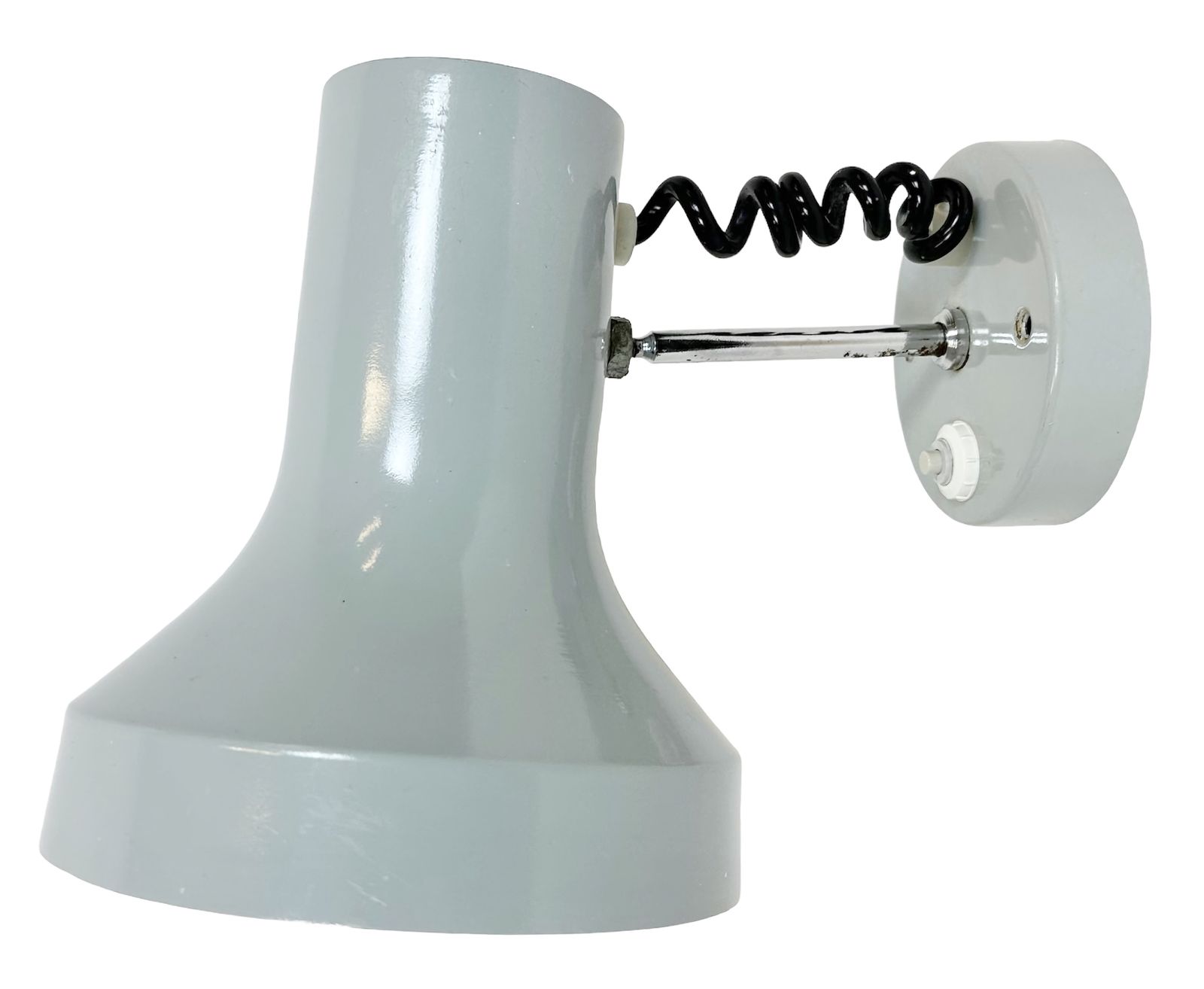 Vintage Grey Metal Wall Lamp By Josef Hurka For Napako, 1970s, 6x