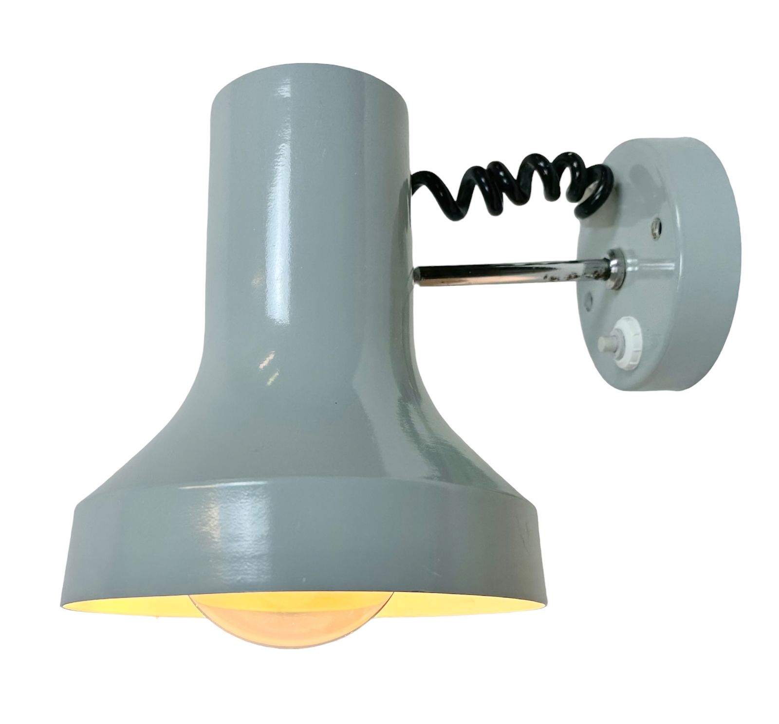 Vintage Grey Metal Wall Lamp By Josef Hurka For Napako, 1970s, 6x photo Lighting